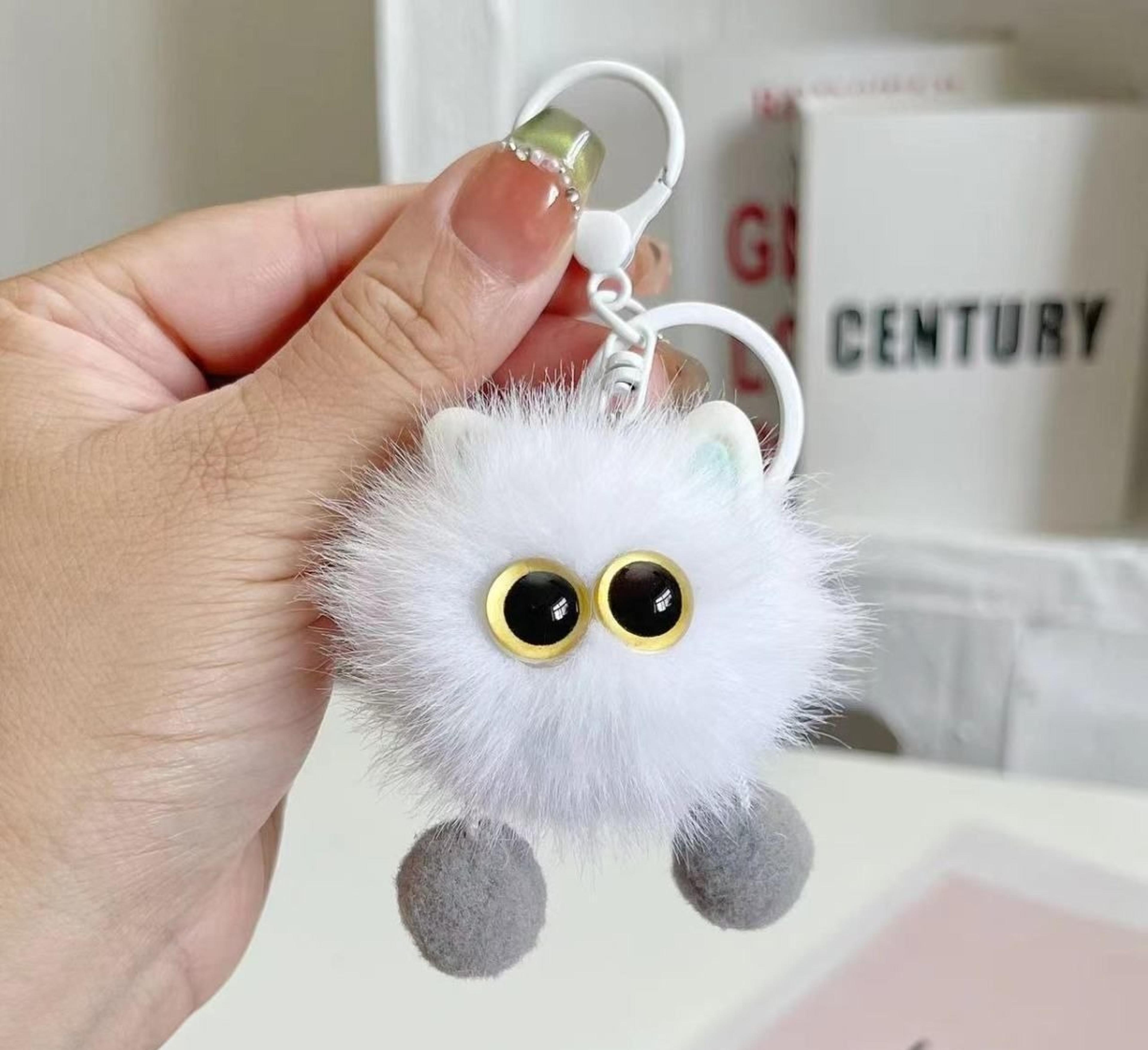cute kitten plush keychain for women soft bag charm & kawaii gift