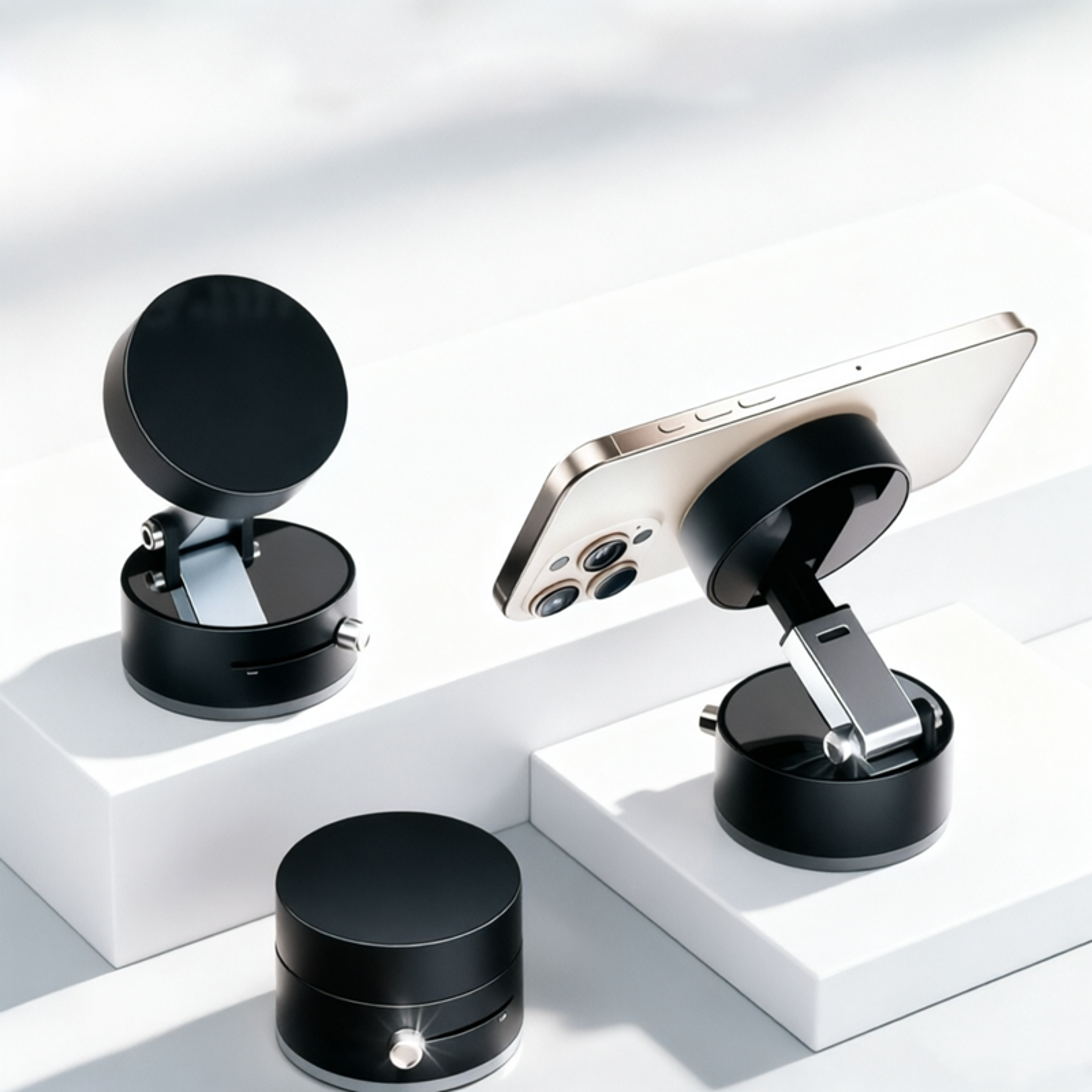 premium vacuum suction cup folding swivel stand for mobile & tablet