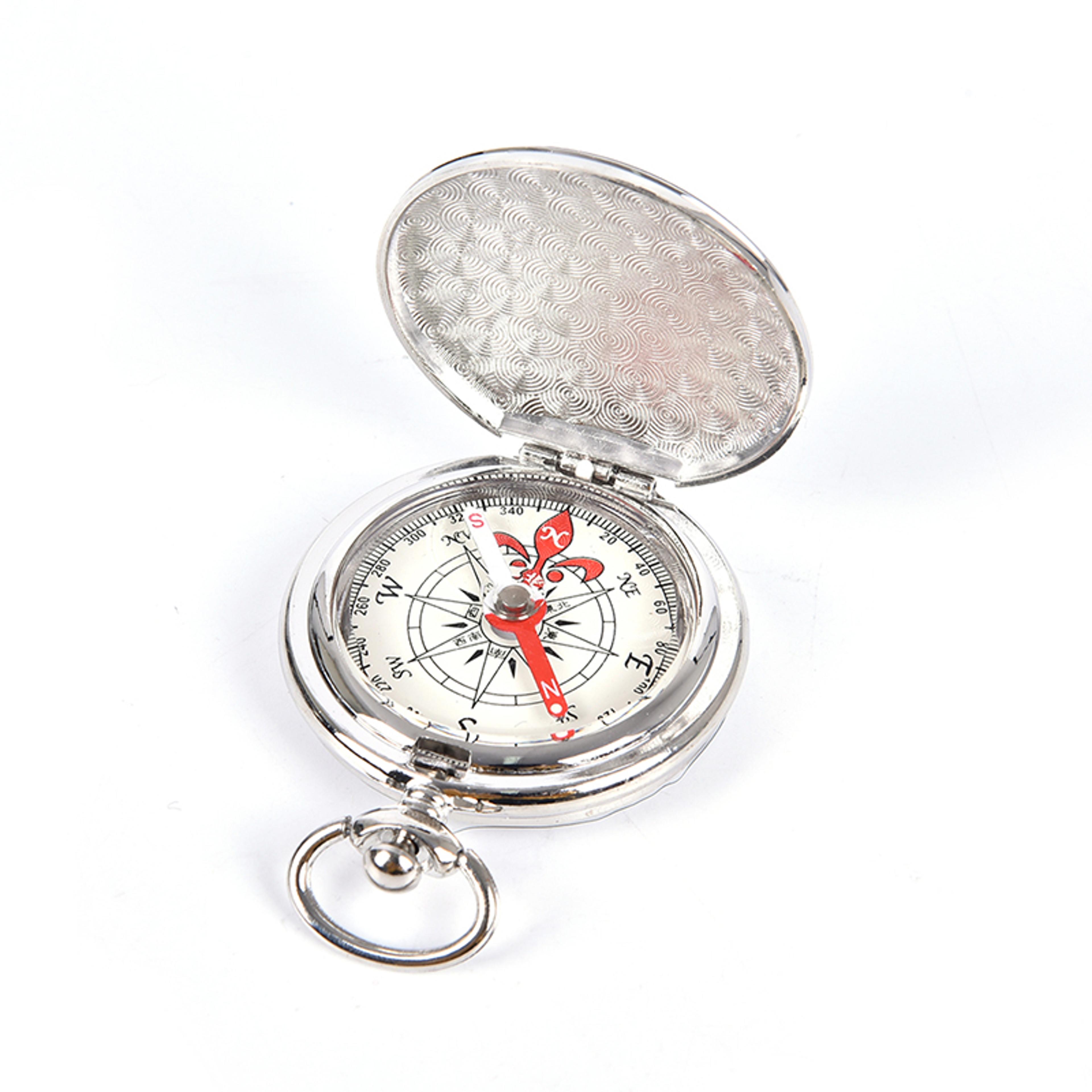 premium pocket watch compass keychain hiking & navigation tool