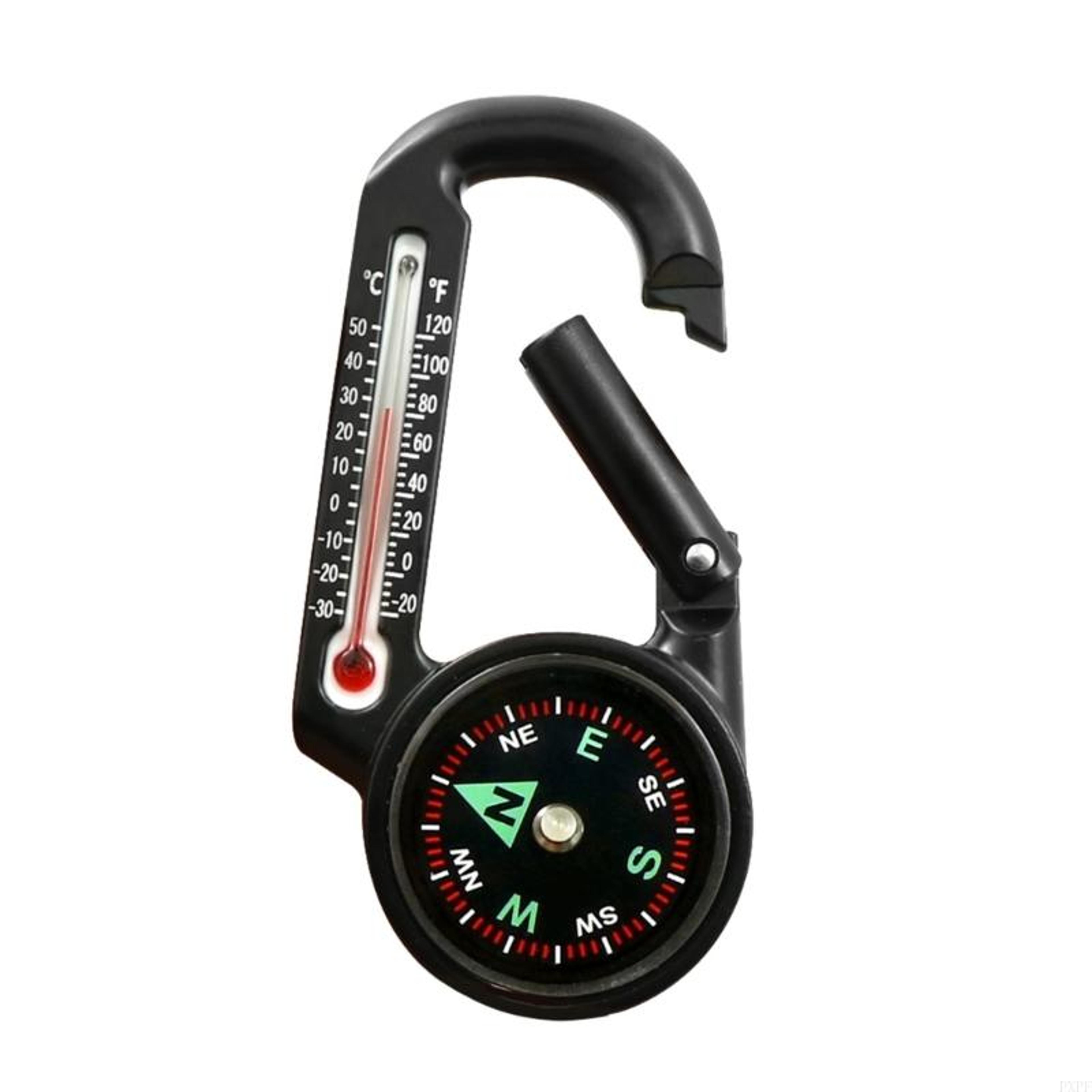 premium outdoor multi tool compass carabiner with thermometer