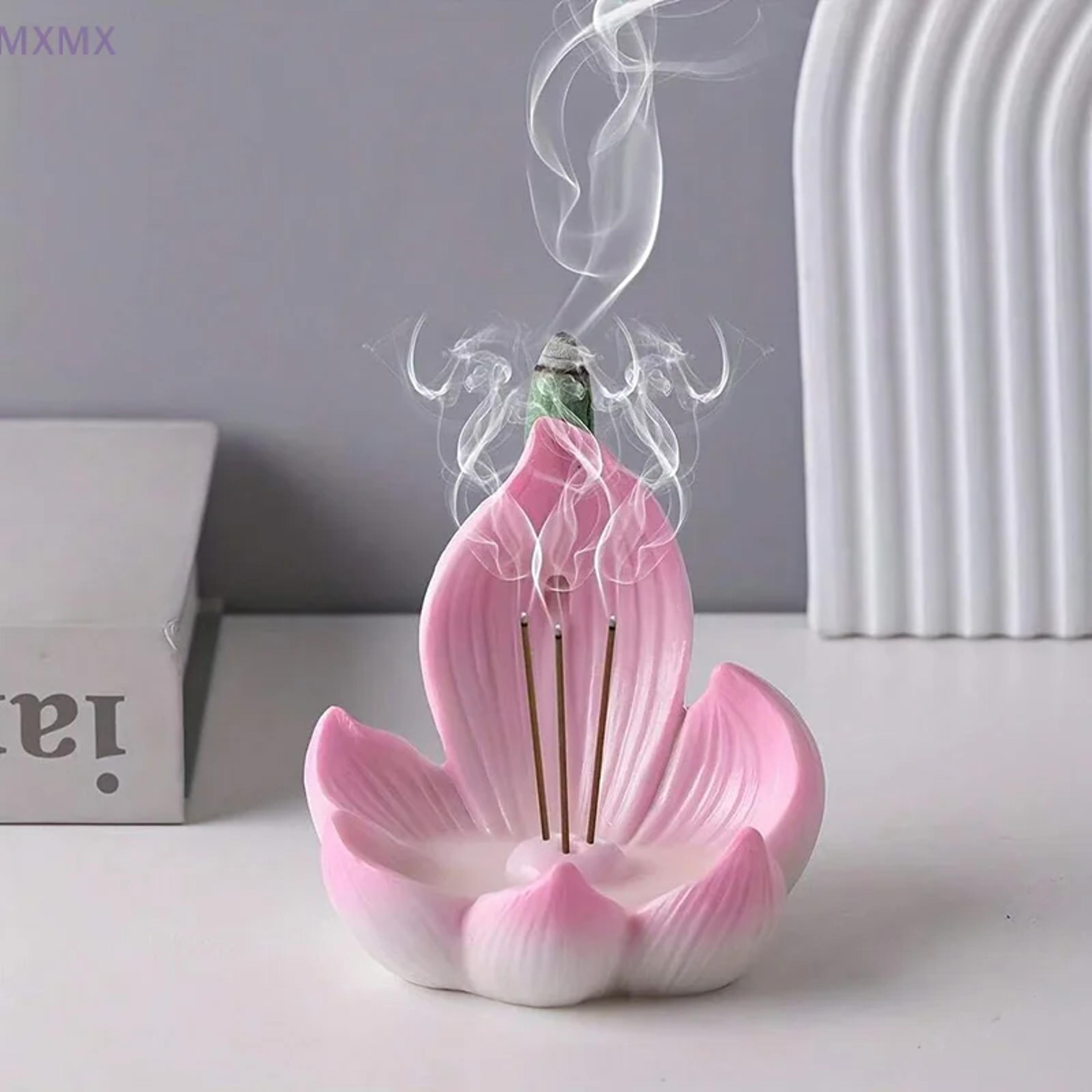 lotus buddhism incense burner stick & coil holder for yoga & home