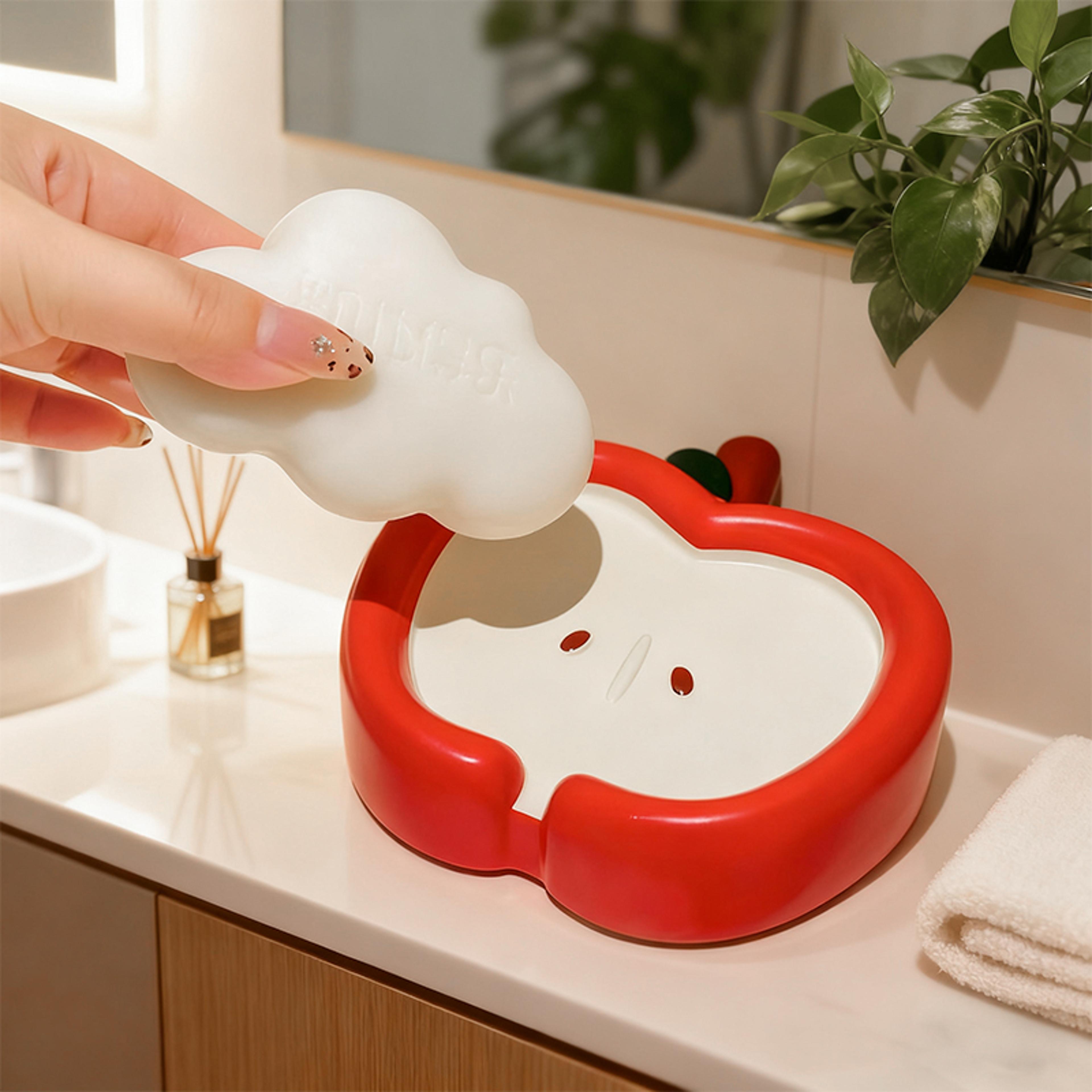apple shaped soap dish with drain cute bathroom storage rack