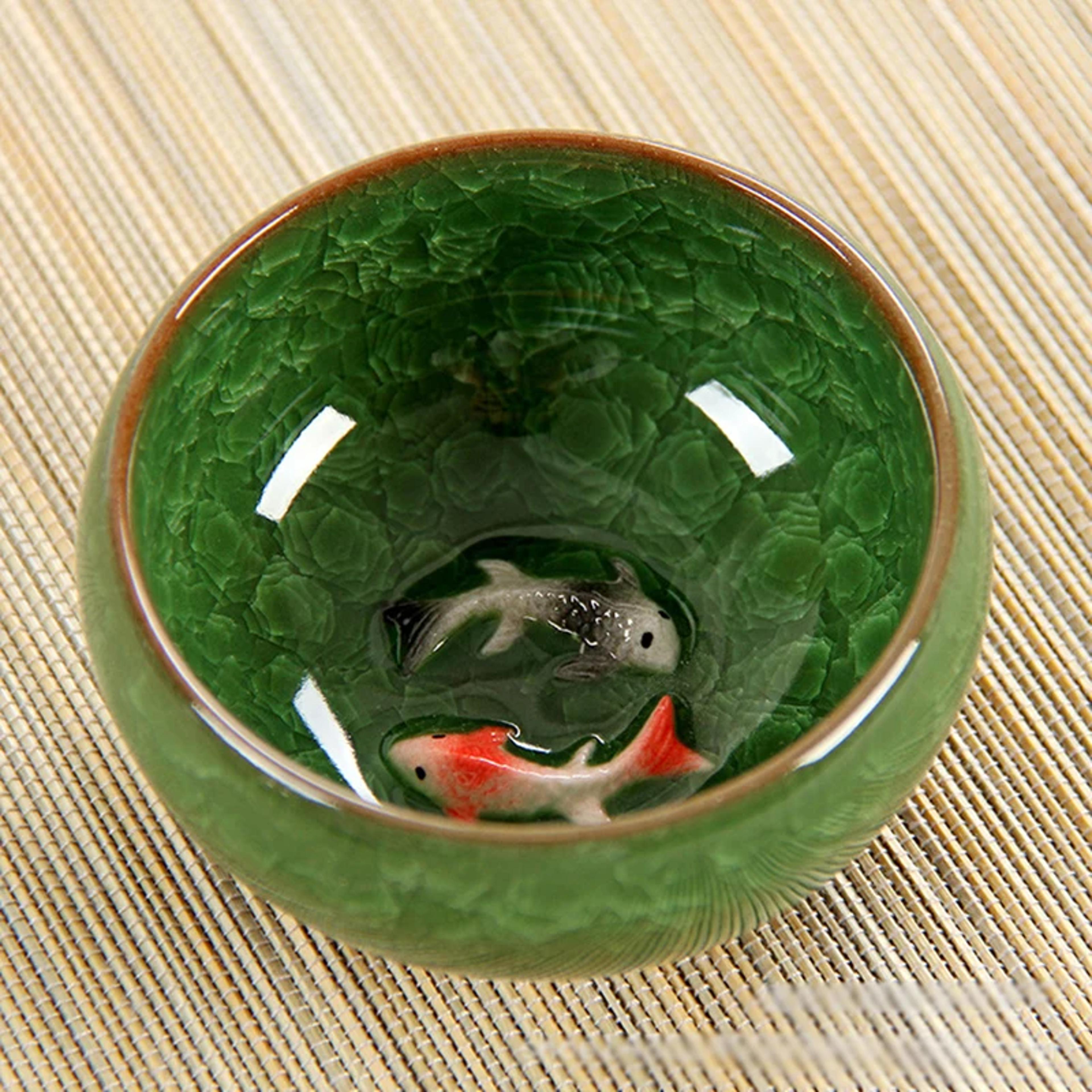 elegant chinese porcelain teacup set with crackle glaze