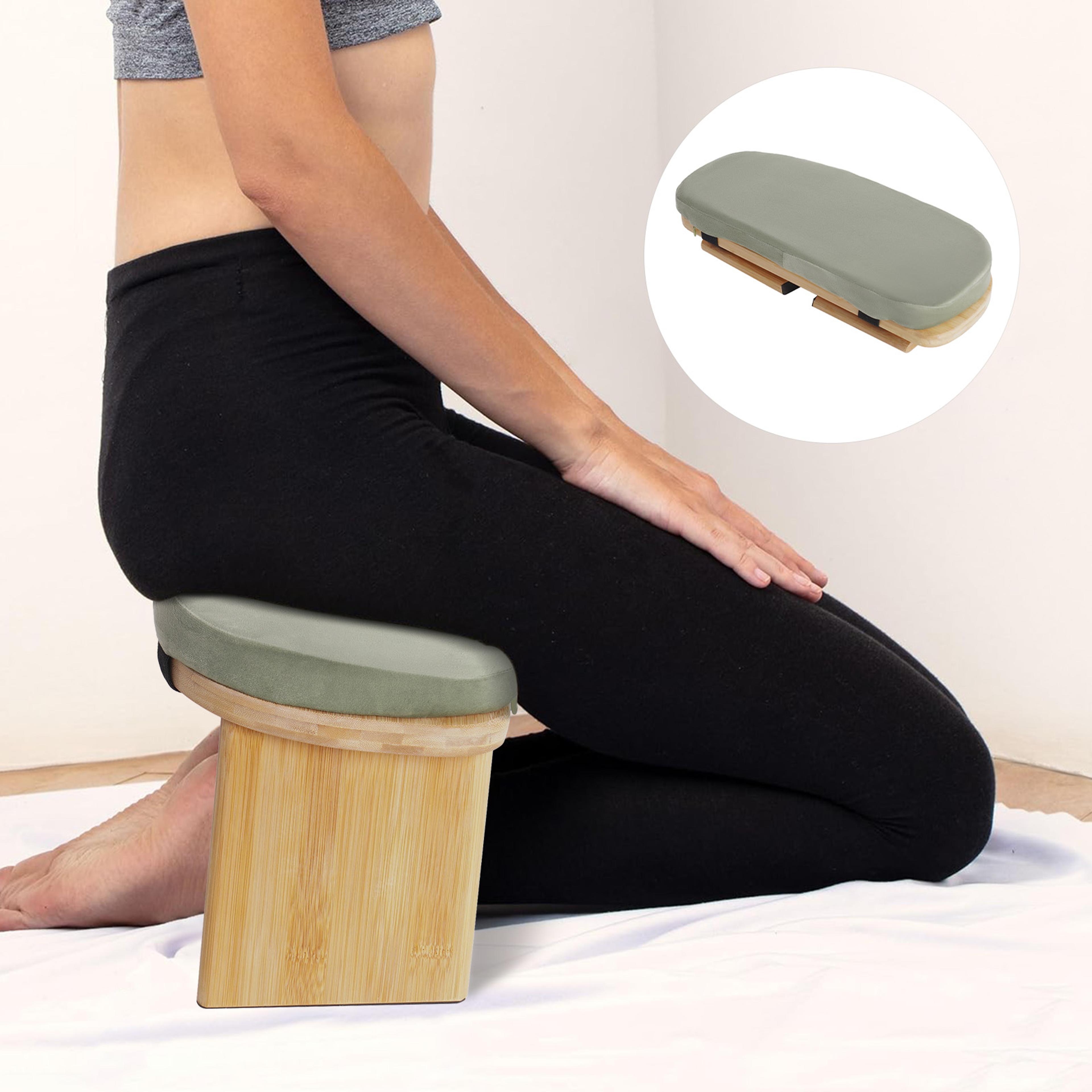 foldable meditation bench kneeling stool for yoga & prayer