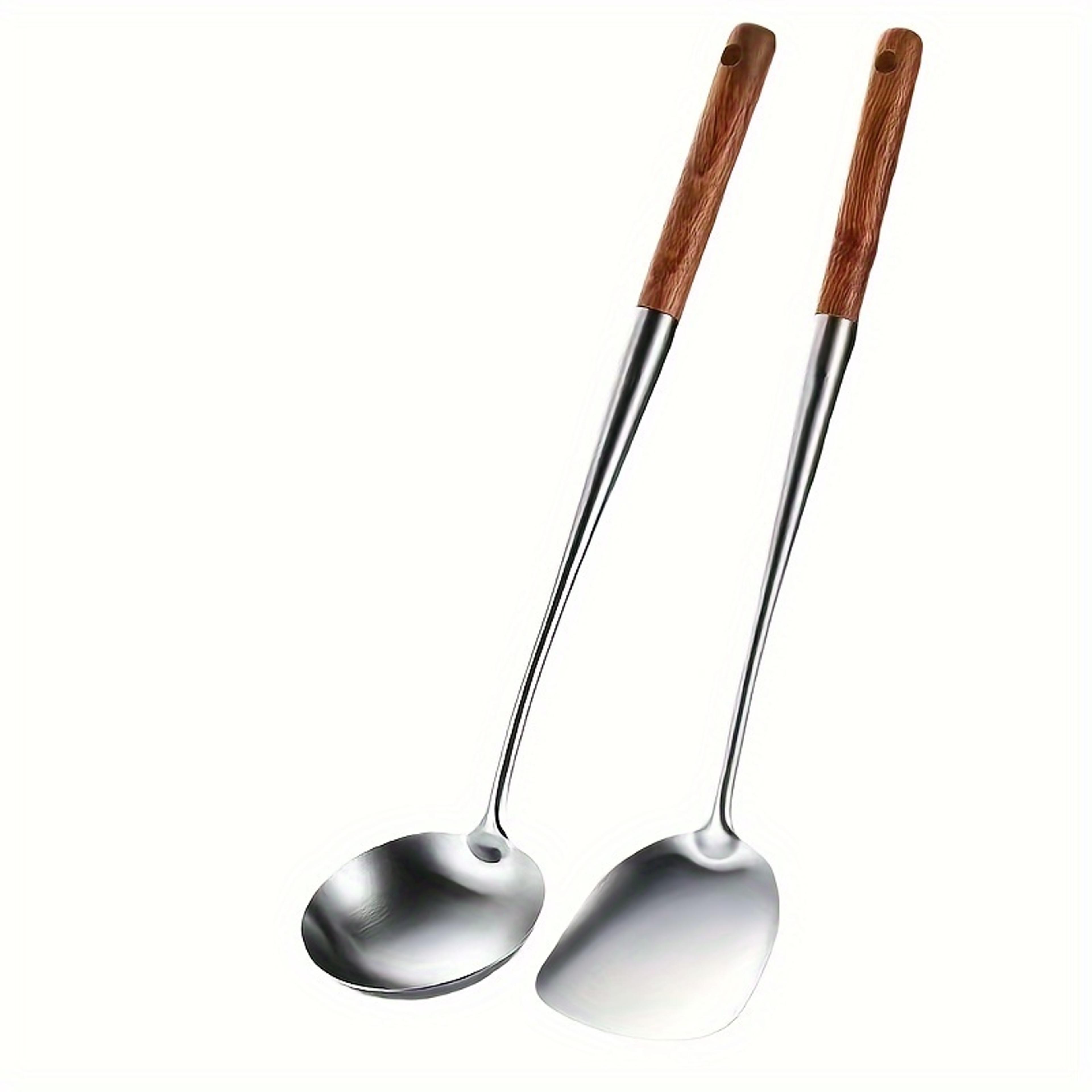 premium stainless steel spoon & heat resistant spatula with rosewood handle