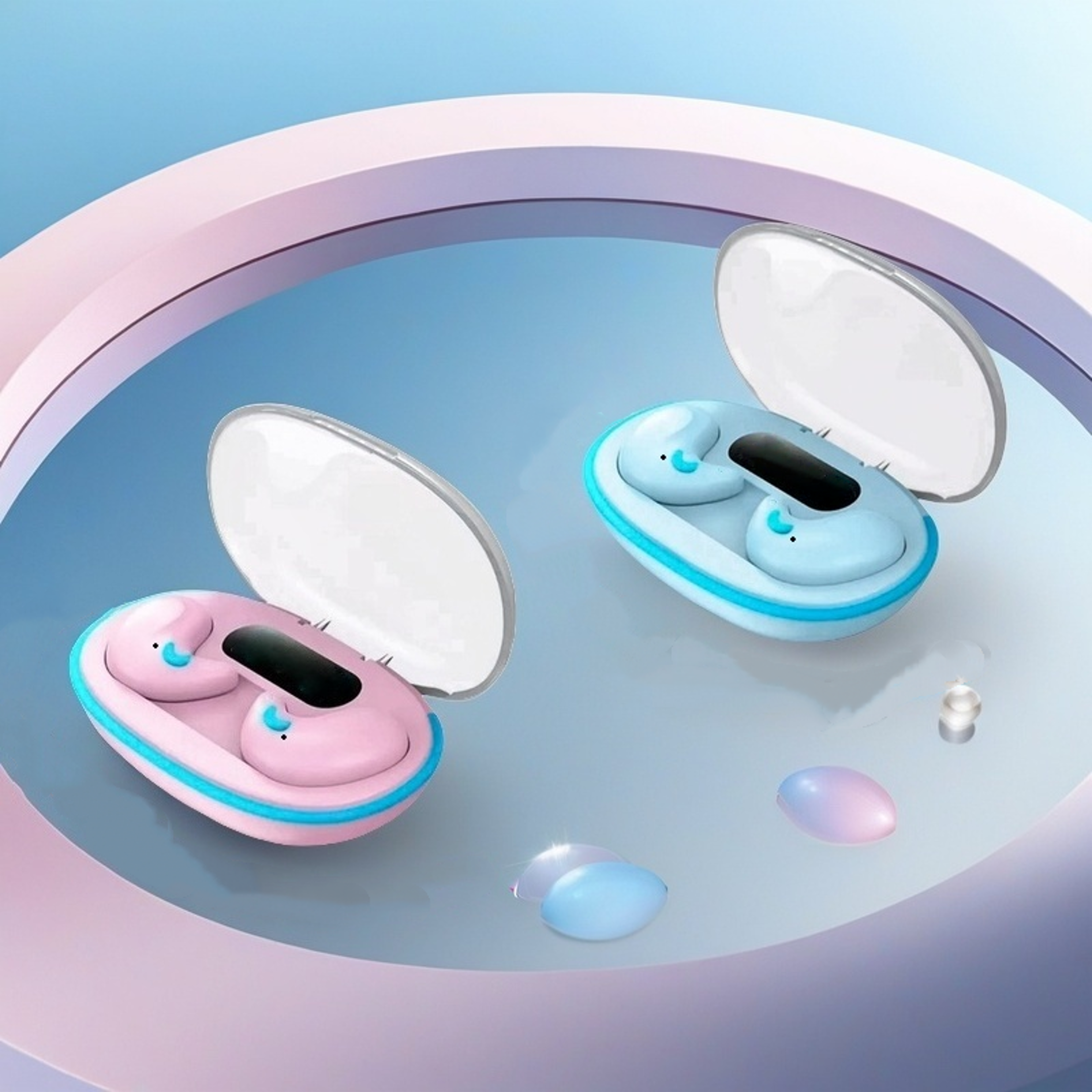 wireless mini sleeping earbuds with mic waterproof bluetooth earphones