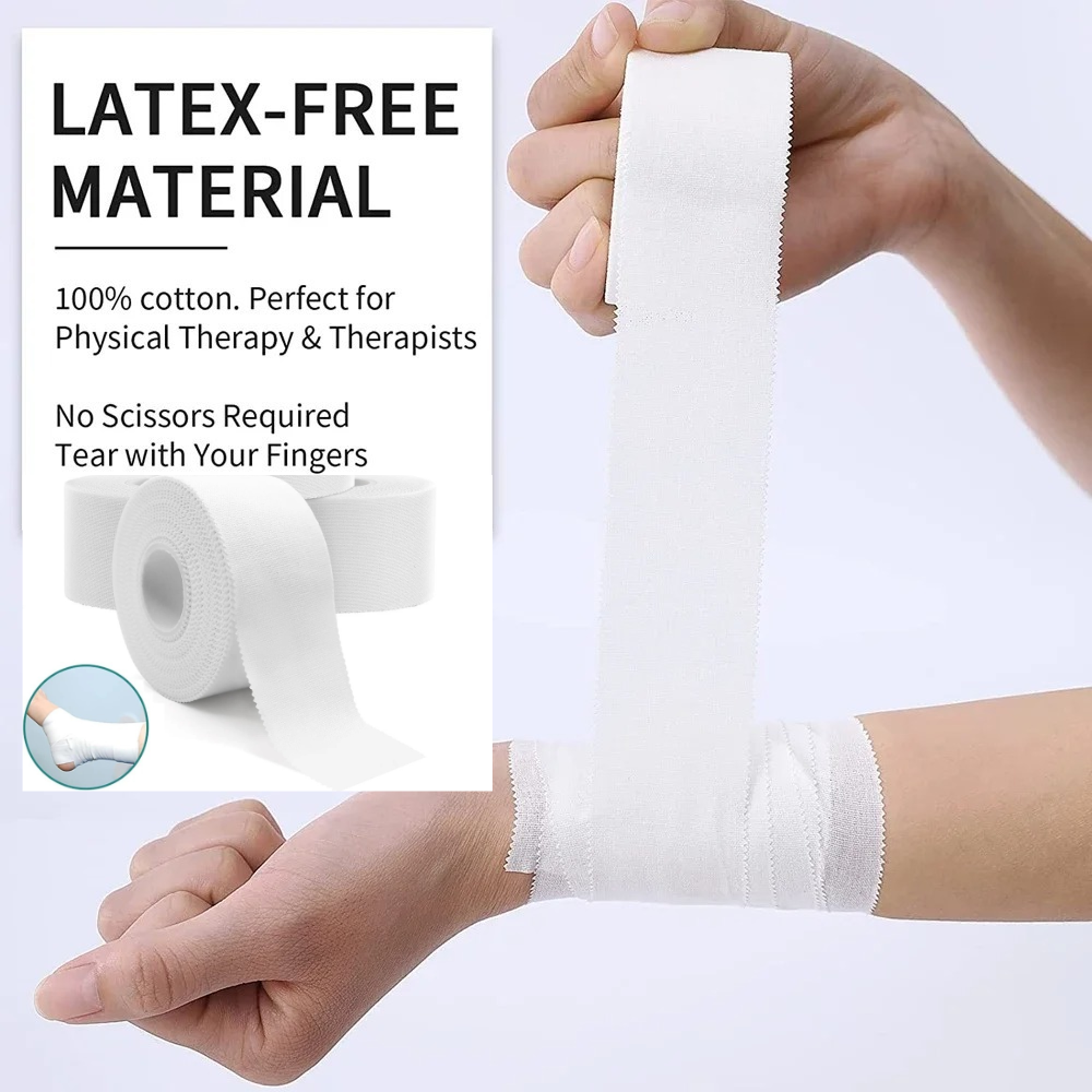 premium white self adhesive sports tape for boxing, football & basketball