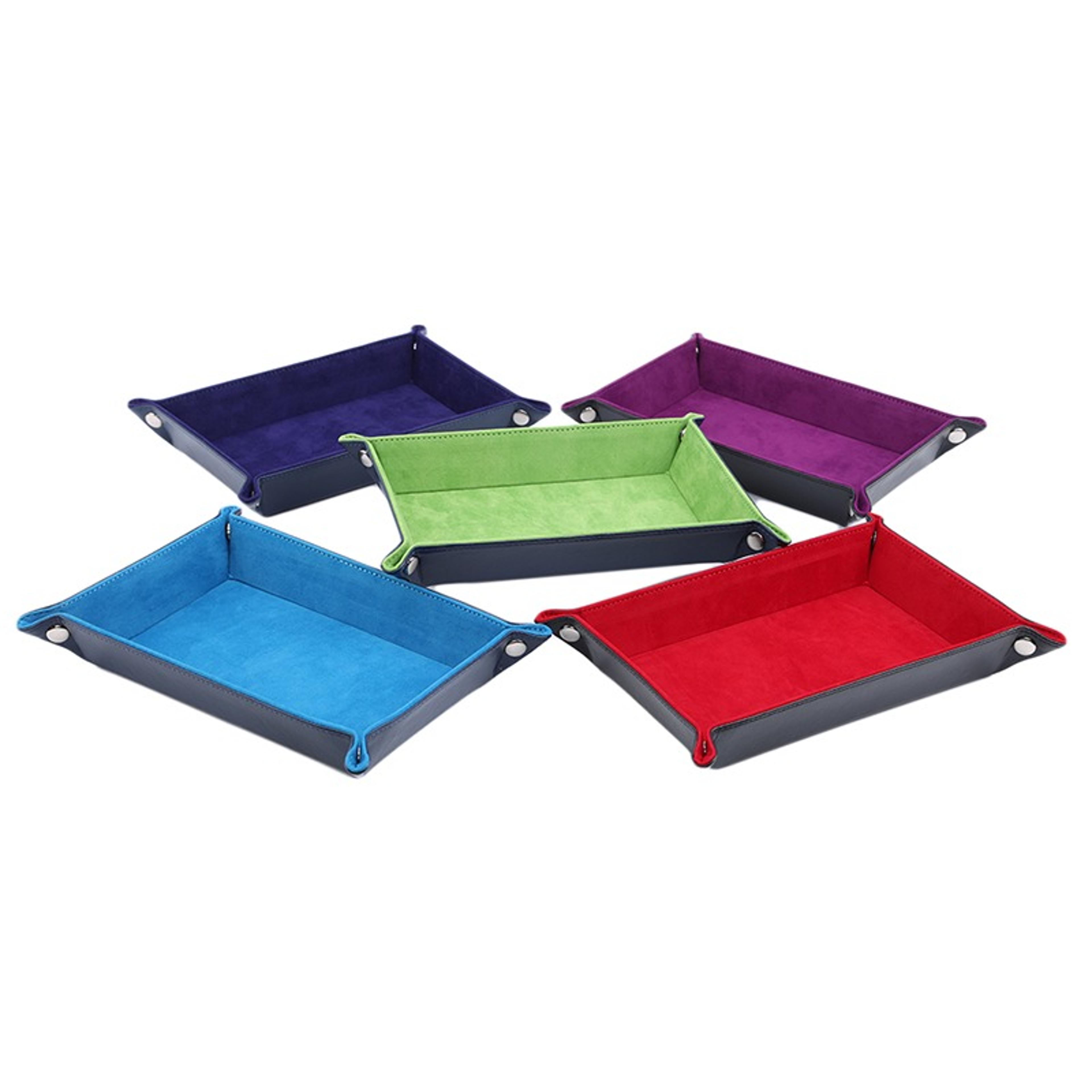 premium pu leather folding jewelry & dice storage tray