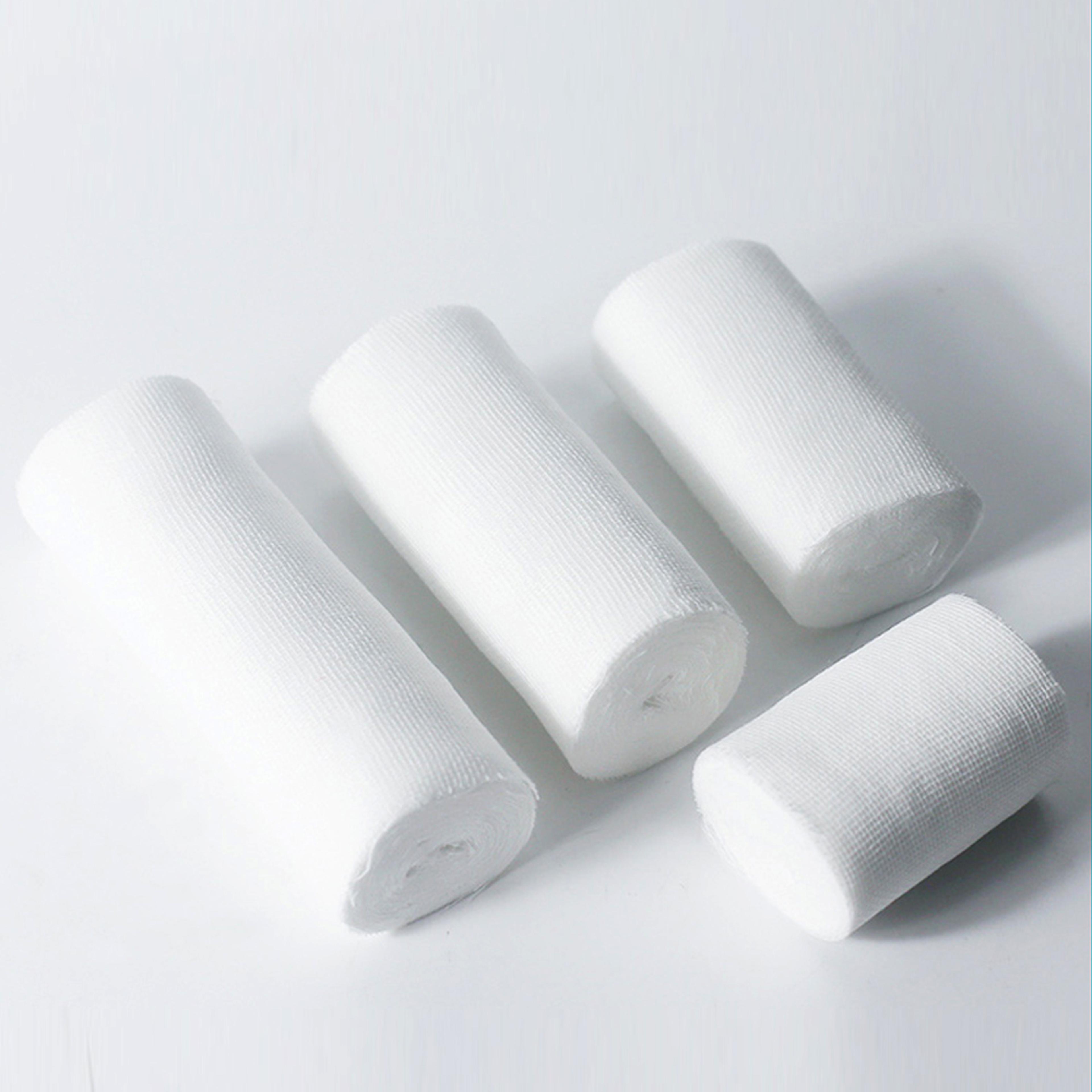 gauze bandage roll with tape for first aid wound care and sports wrap