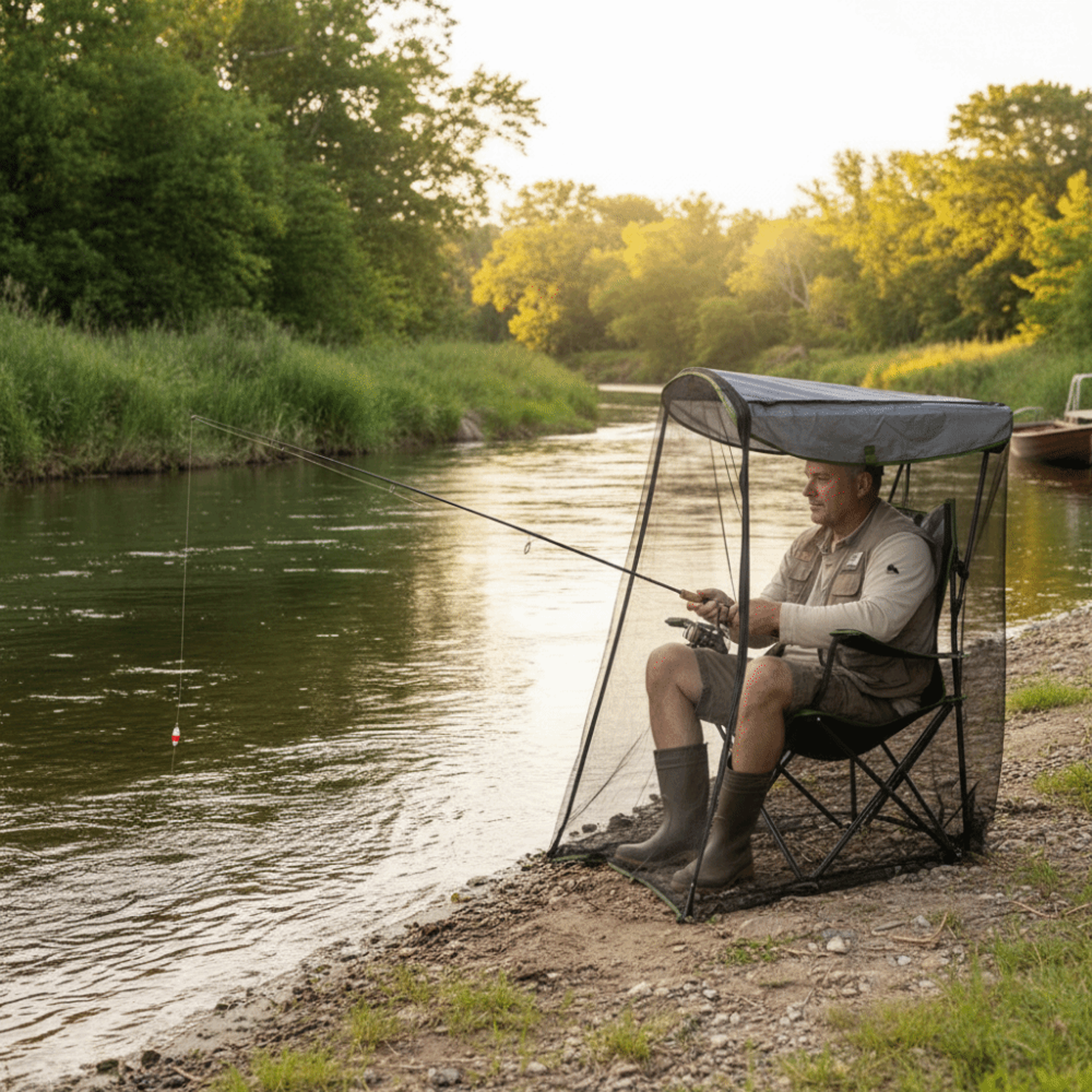 portable zipper mosquito net cover for camping chairs and outdoor travel