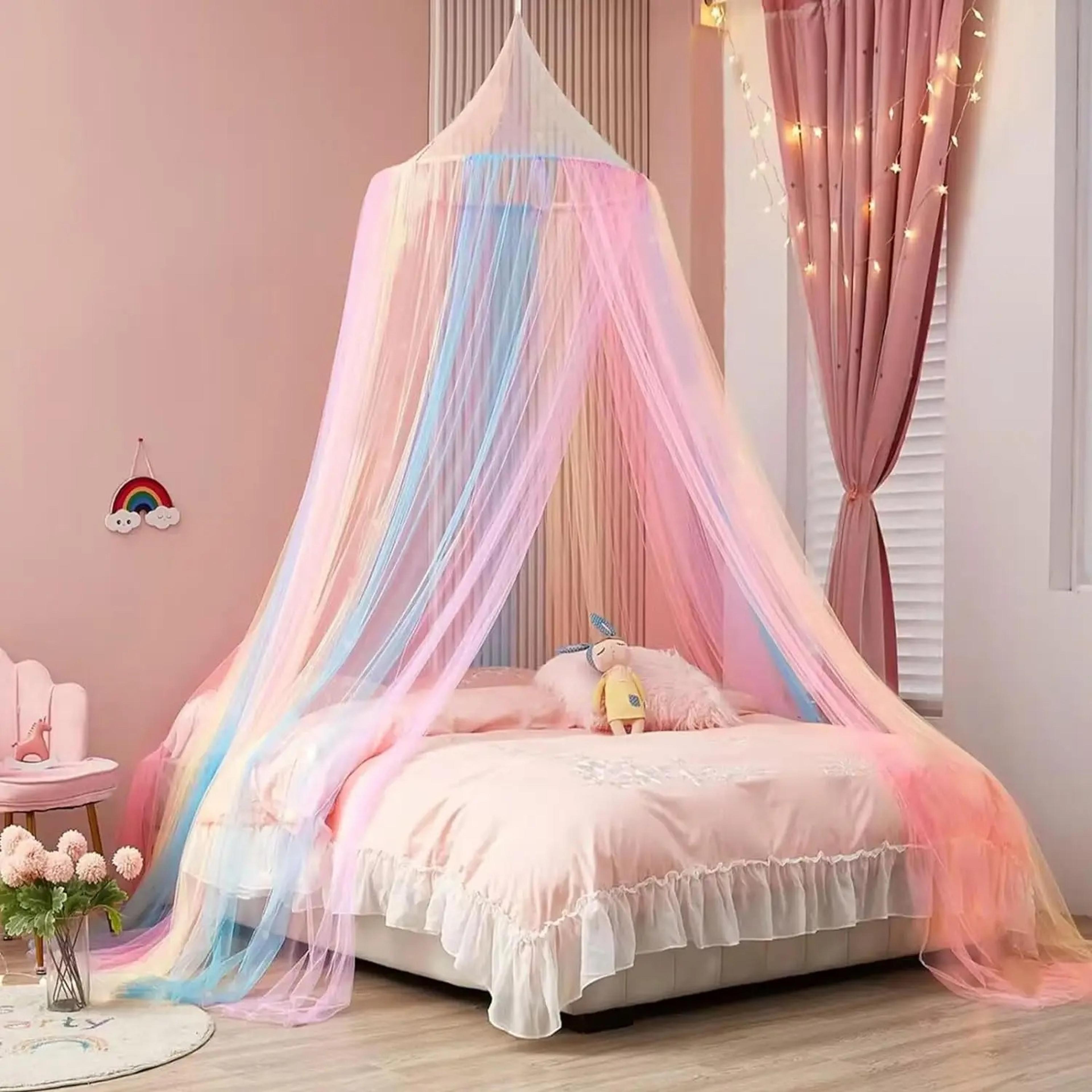 rainbow bed canopy mosquito net dome curtain for kids rooms and play tents