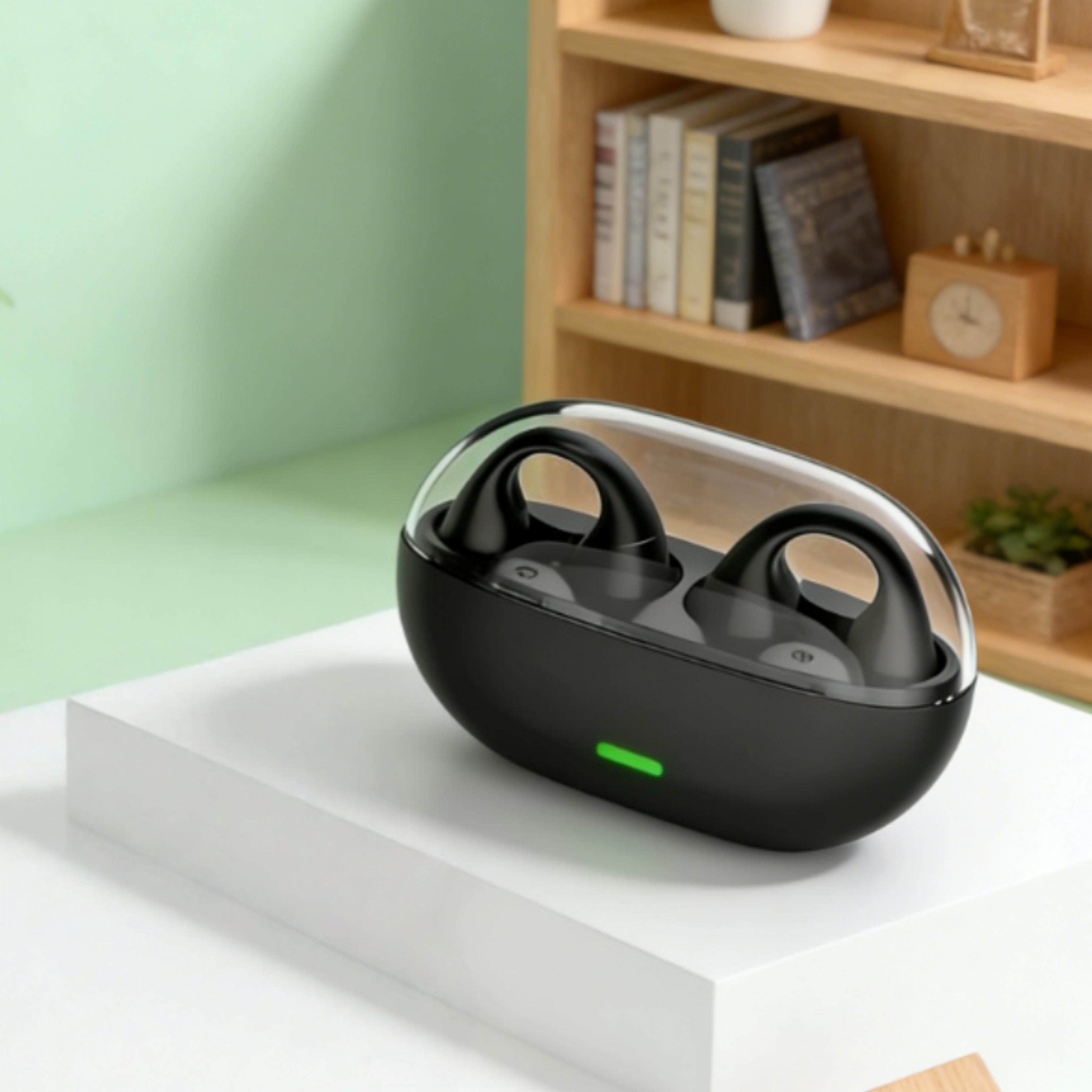 clip on bluetooth open ear wireless earbuds with hd call audio