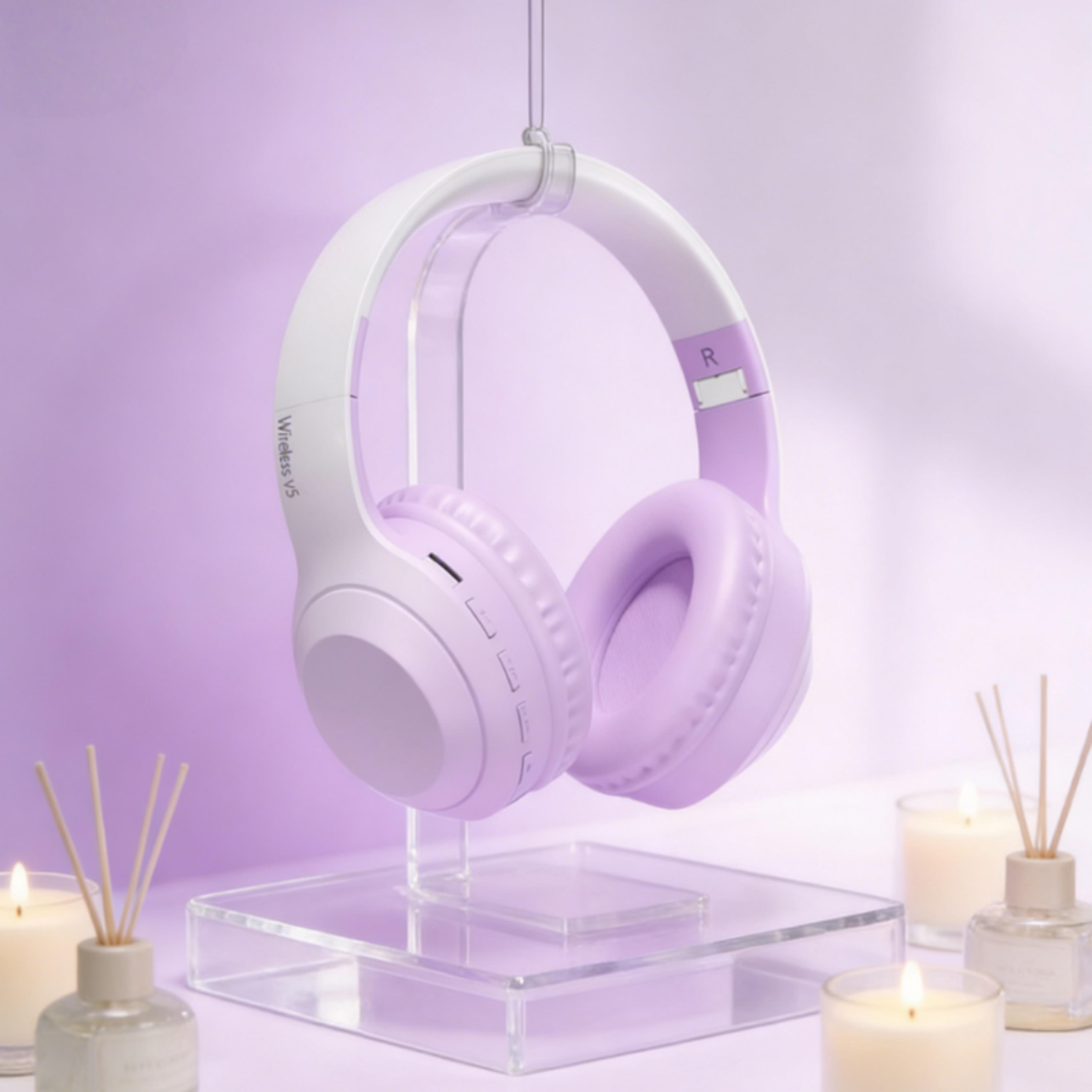foldable low latency wireless gaming headset with noise cancelling comfort