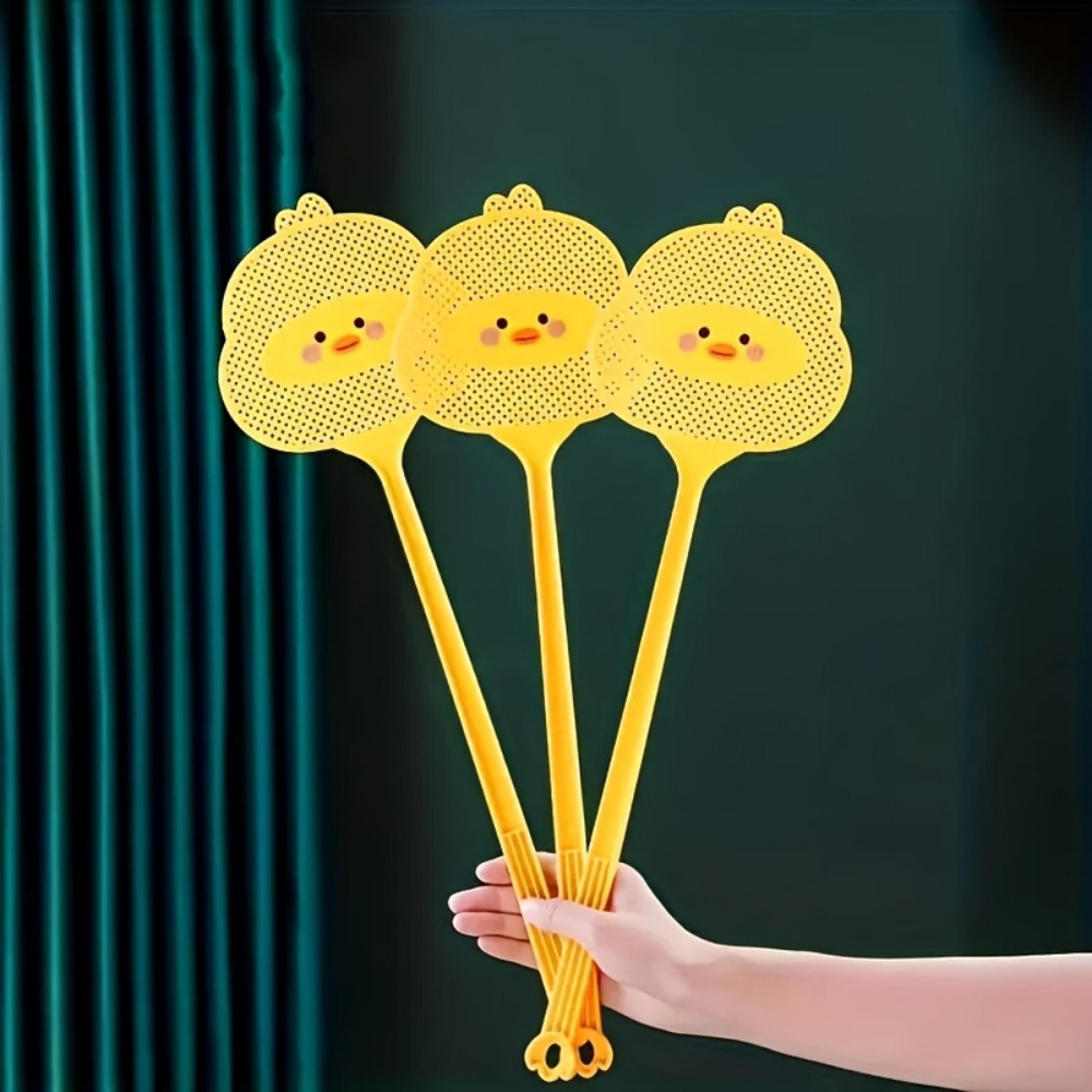 durable cartoon duck fly swatter set extendable & thickened mosquito control tool