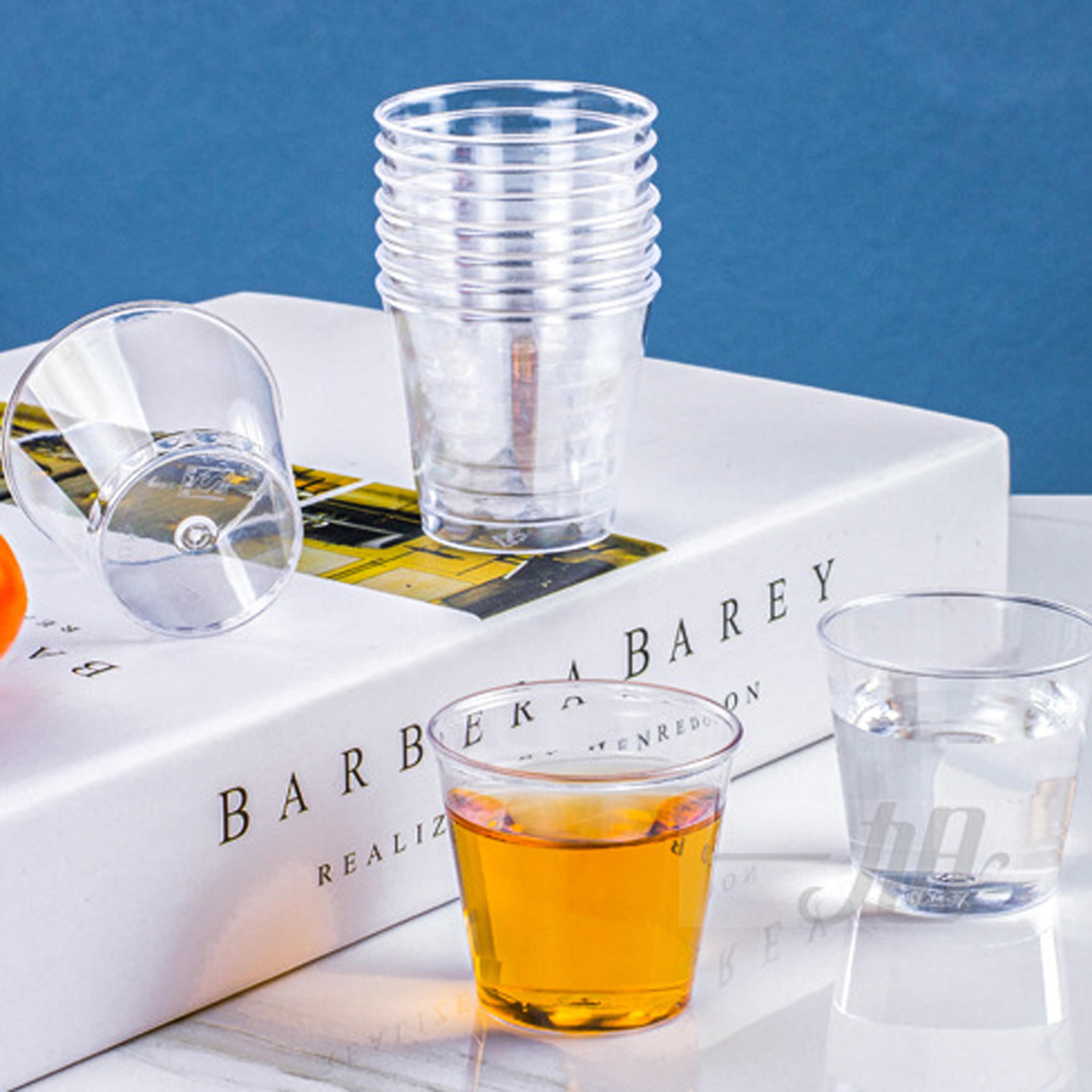 clear plastic disposable shot glasses for parties and jelly cups