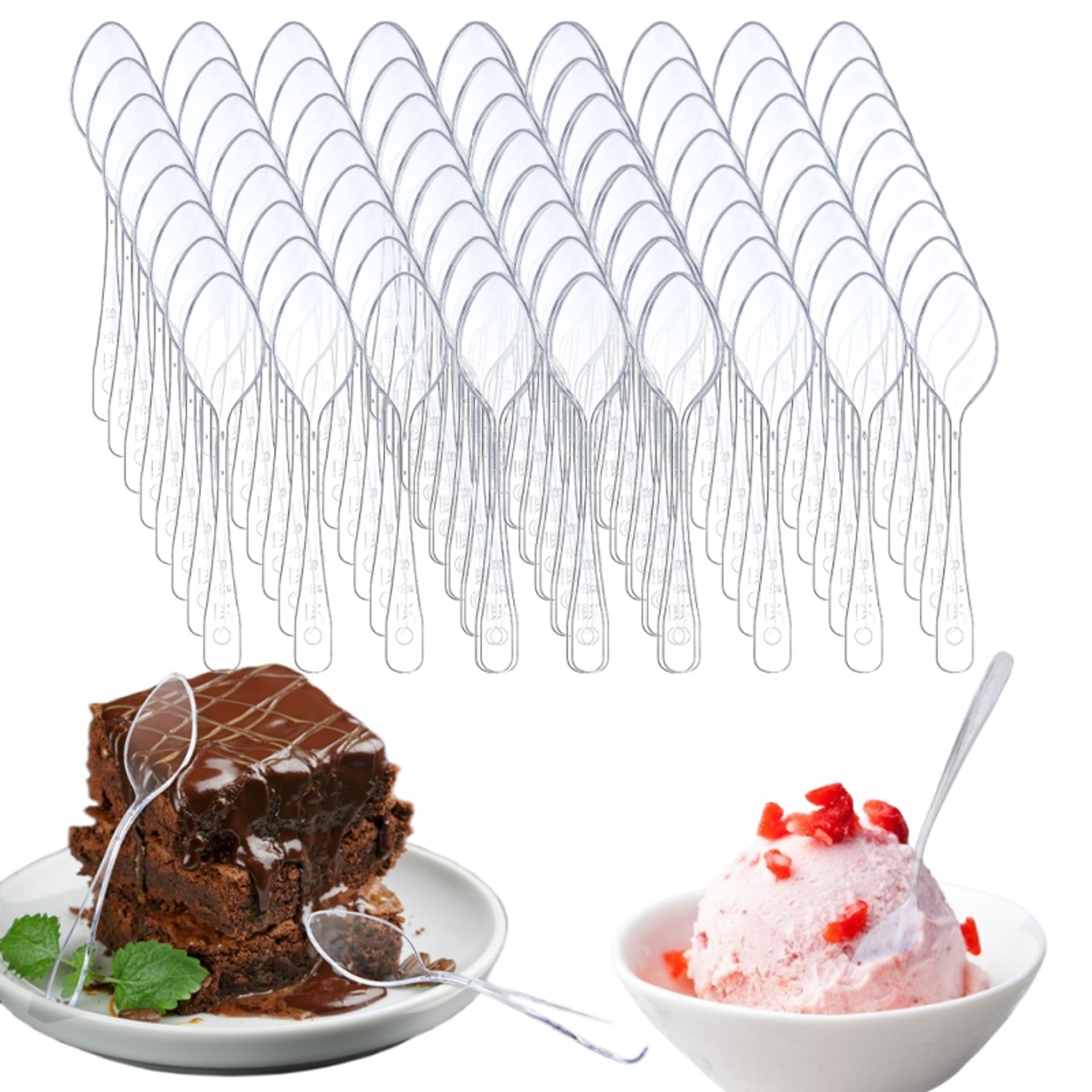 clear mini dessert spoons tiny disposable tasting utensils for parties