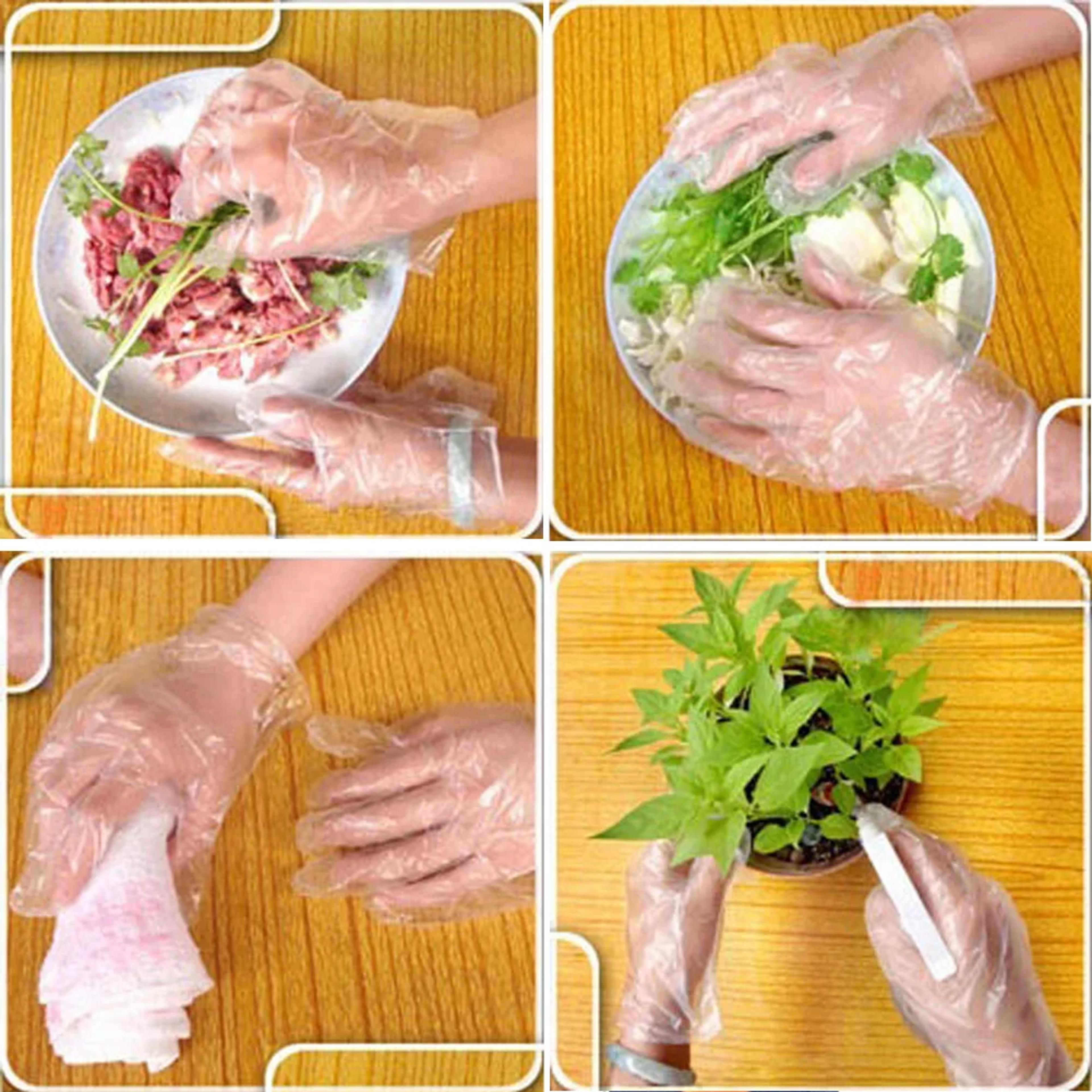 disposable plastic gloves for kitchen cleaning and food prep