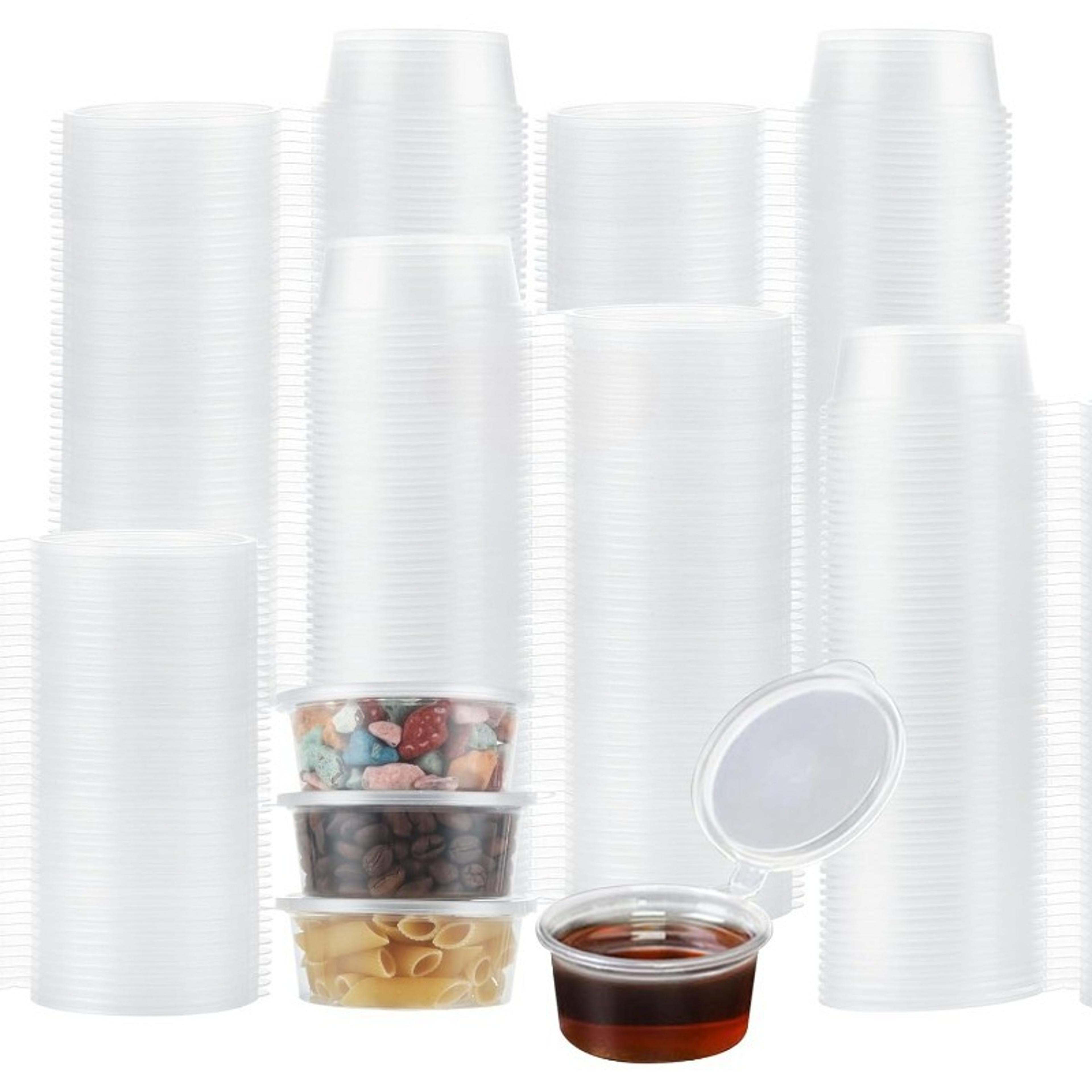leak proof disposable sauce cups with lids for dressings, condiments and takeaway meals