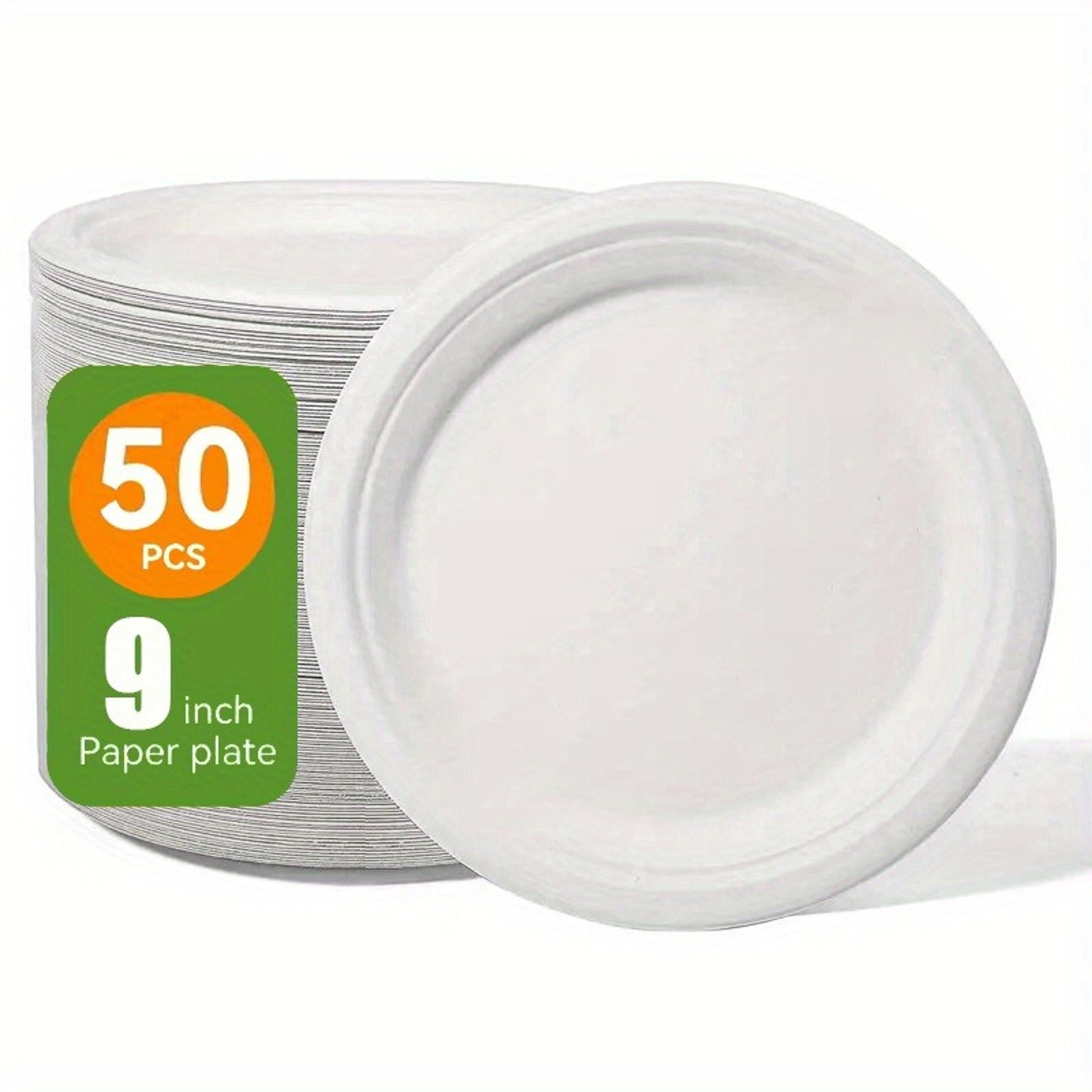 disposable round plates paper plates pack for parties, bbqs & everyday use