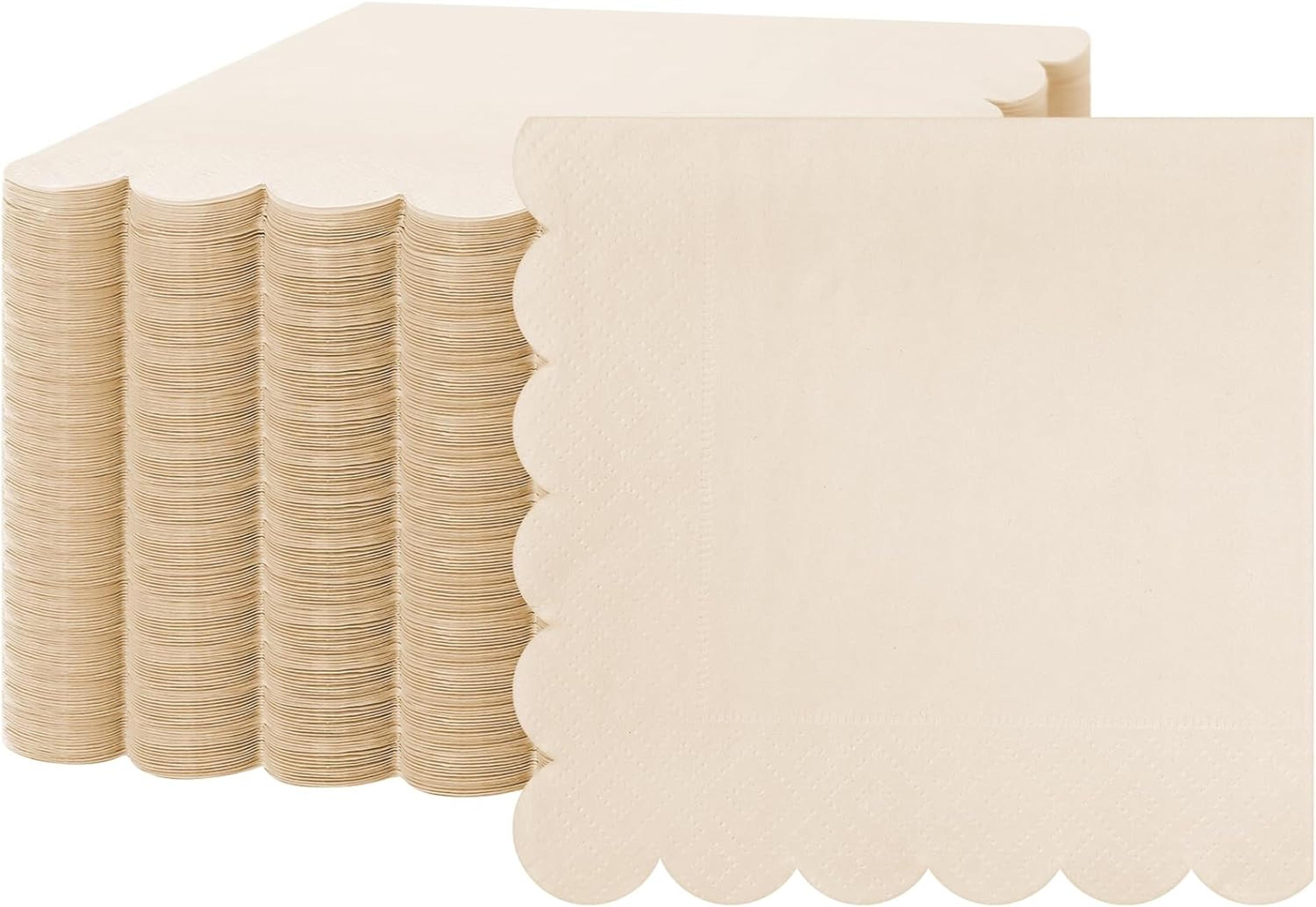 premium scalloped paper napkins disposable party & wedding birthday napkins