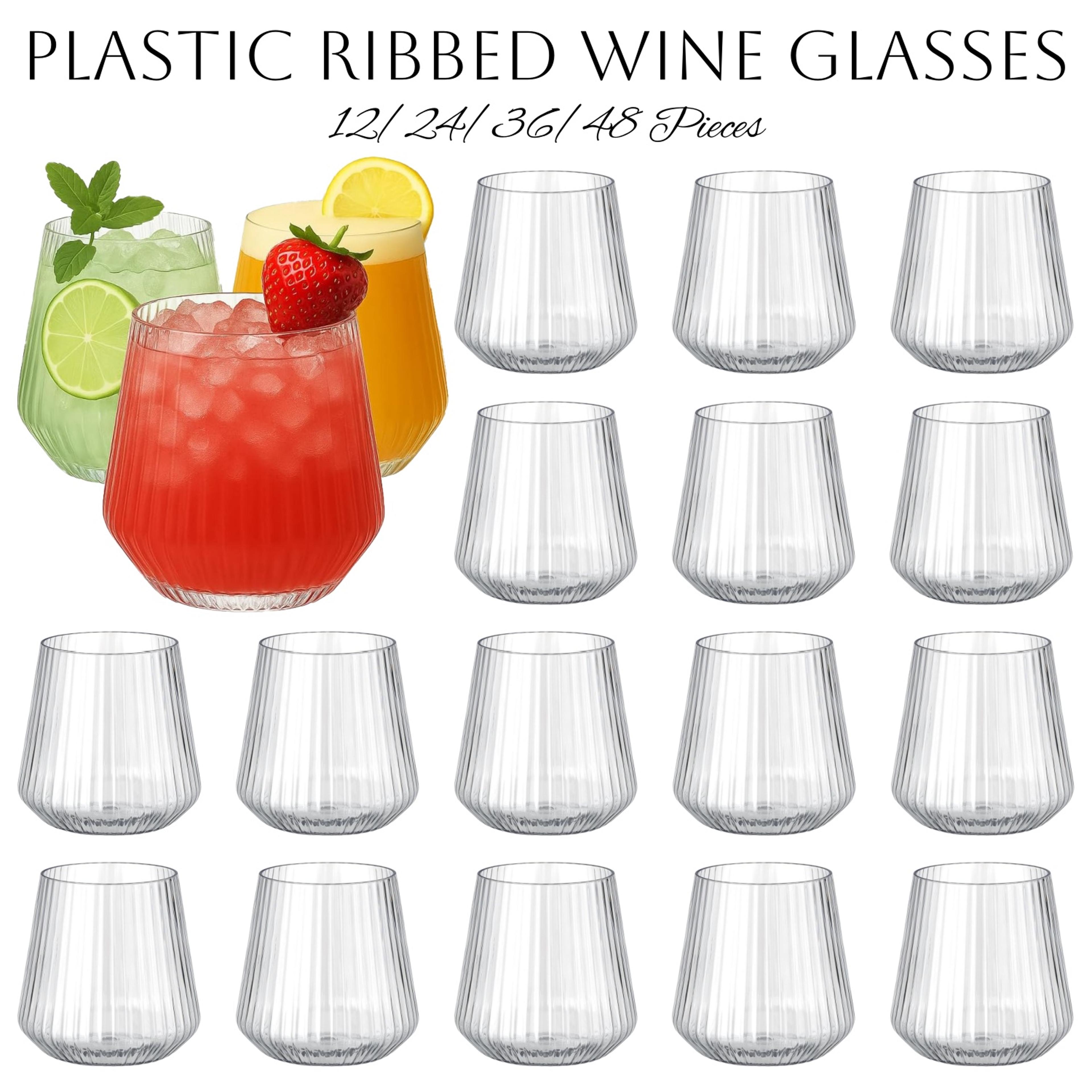 plastic ribbed wine glasses for parties and outdoor entertaining