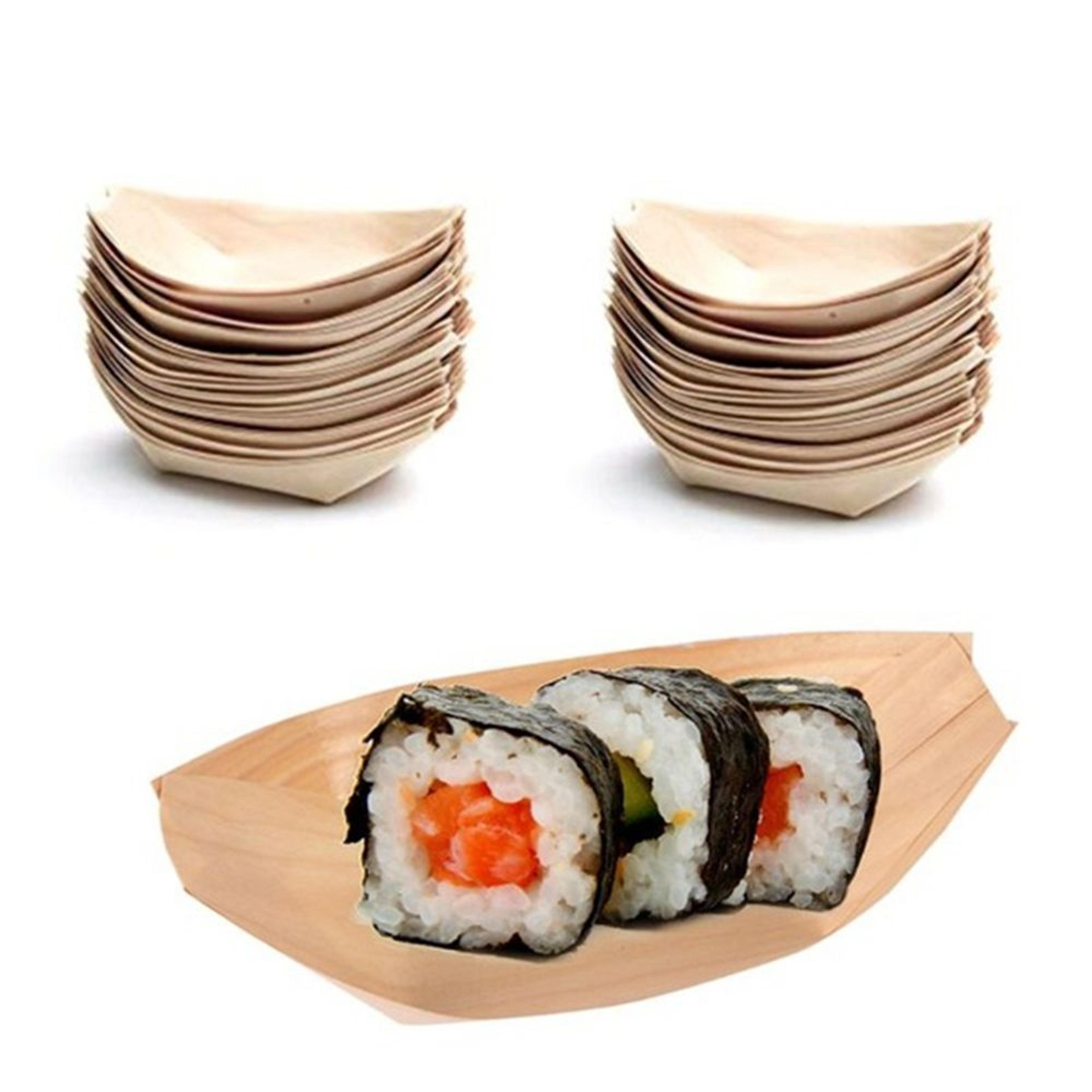 disposable wooden serving trays pine wood food boats for catering & parties