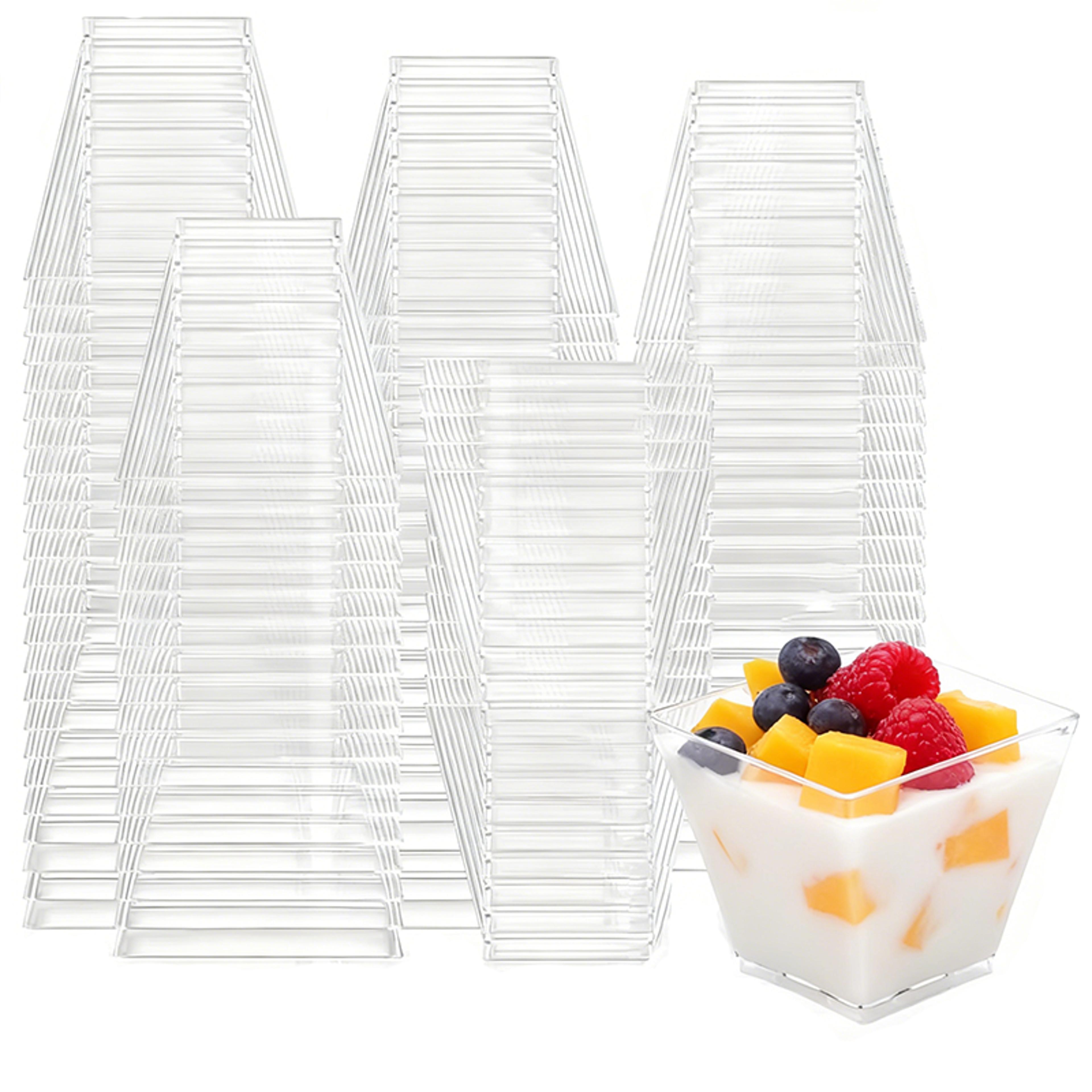 clear dessert cups disposable mini cups for mousse, pudding and ice cream