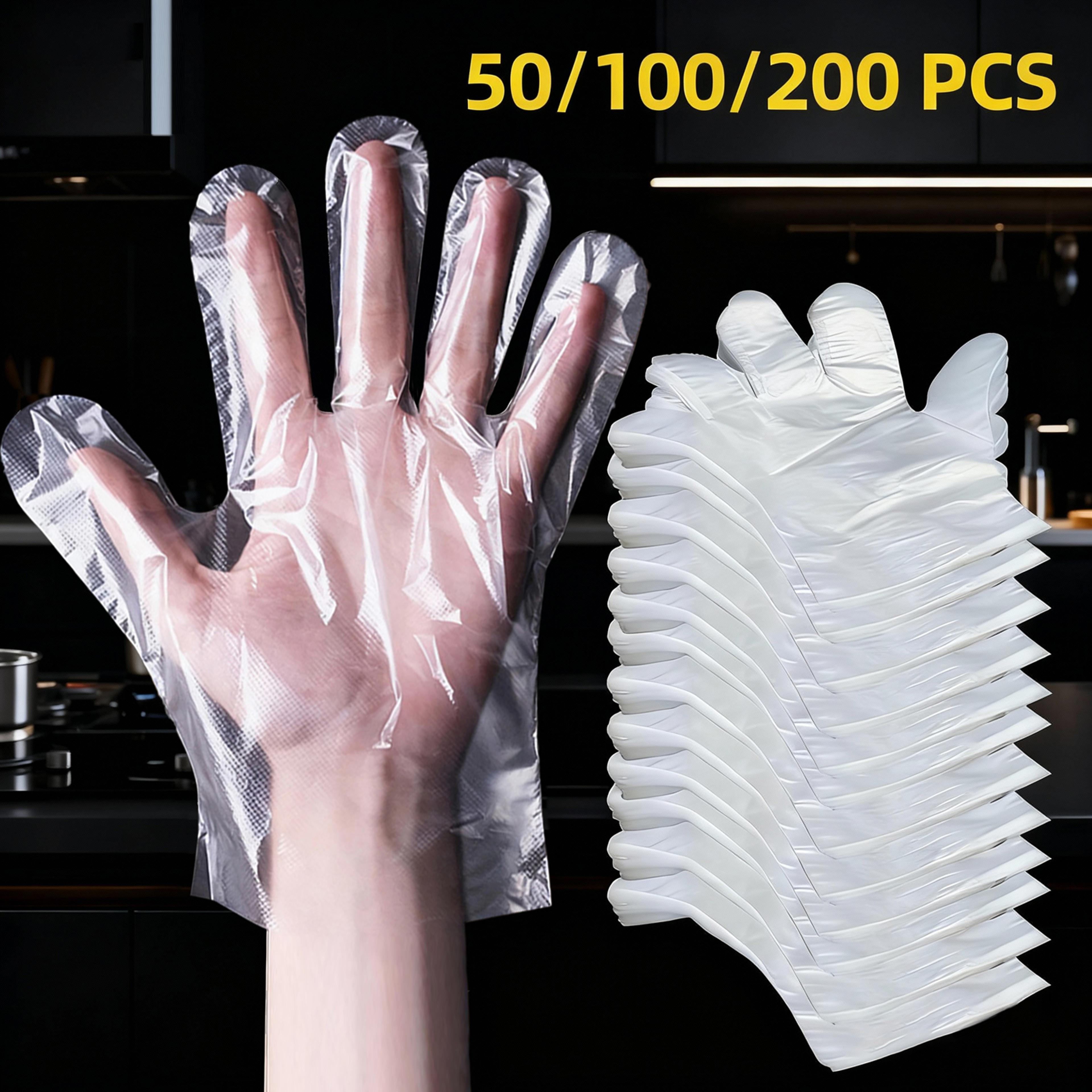 clear transparent plastic gloves for cooking, cleaning, food handling and pet care