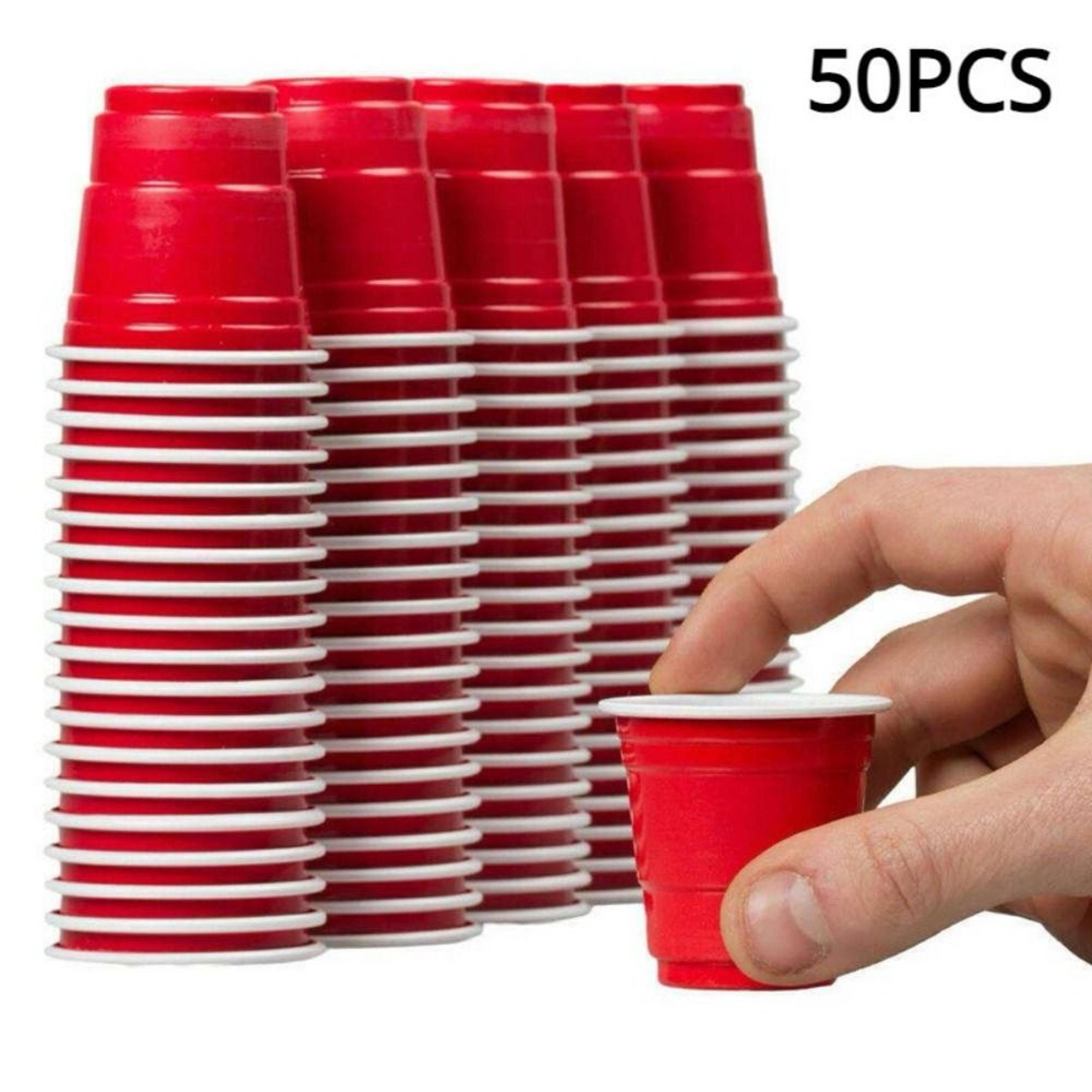 premium red disposable mini party cups for events & tastings