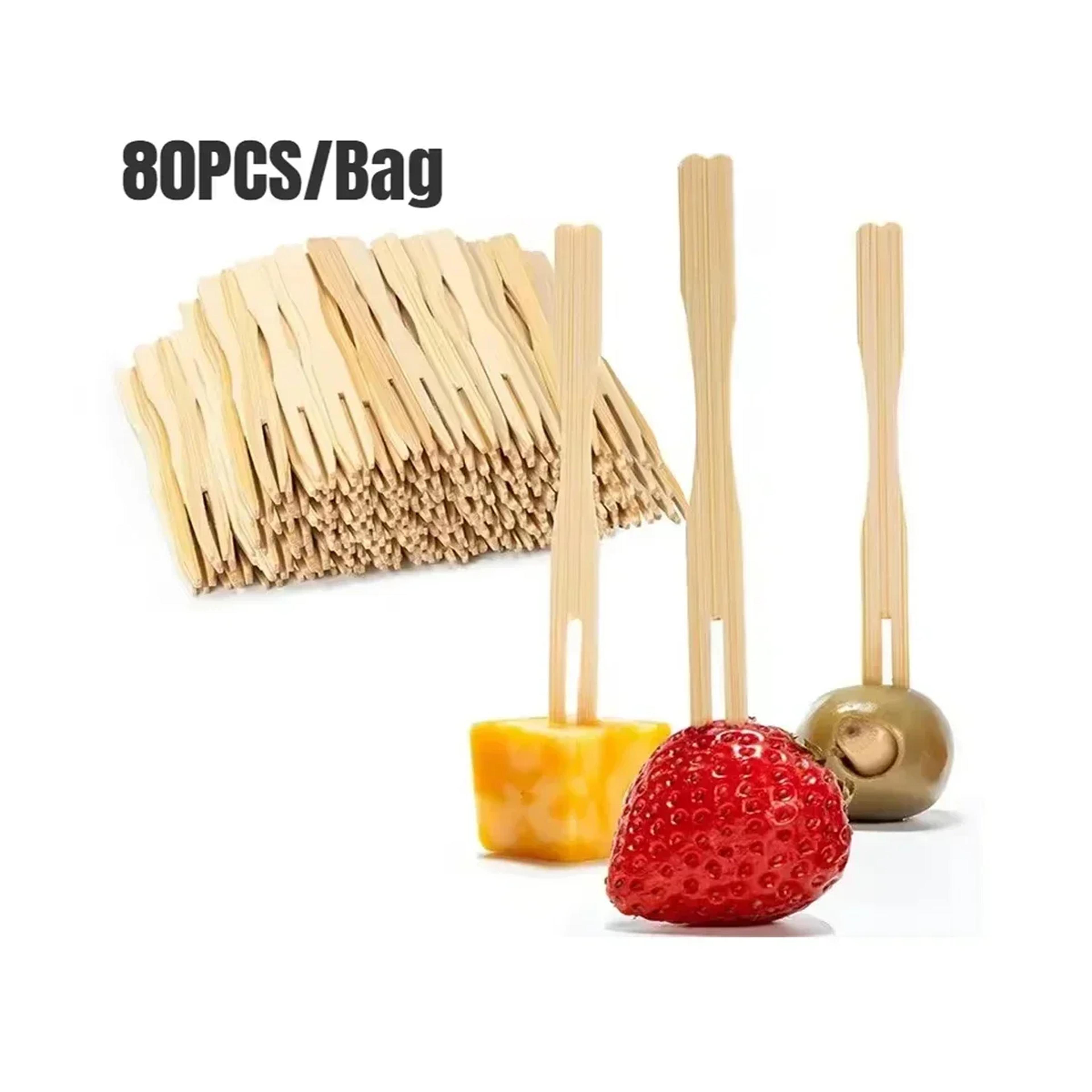 bamboo fruit forks for desserts cocktails and appetizers