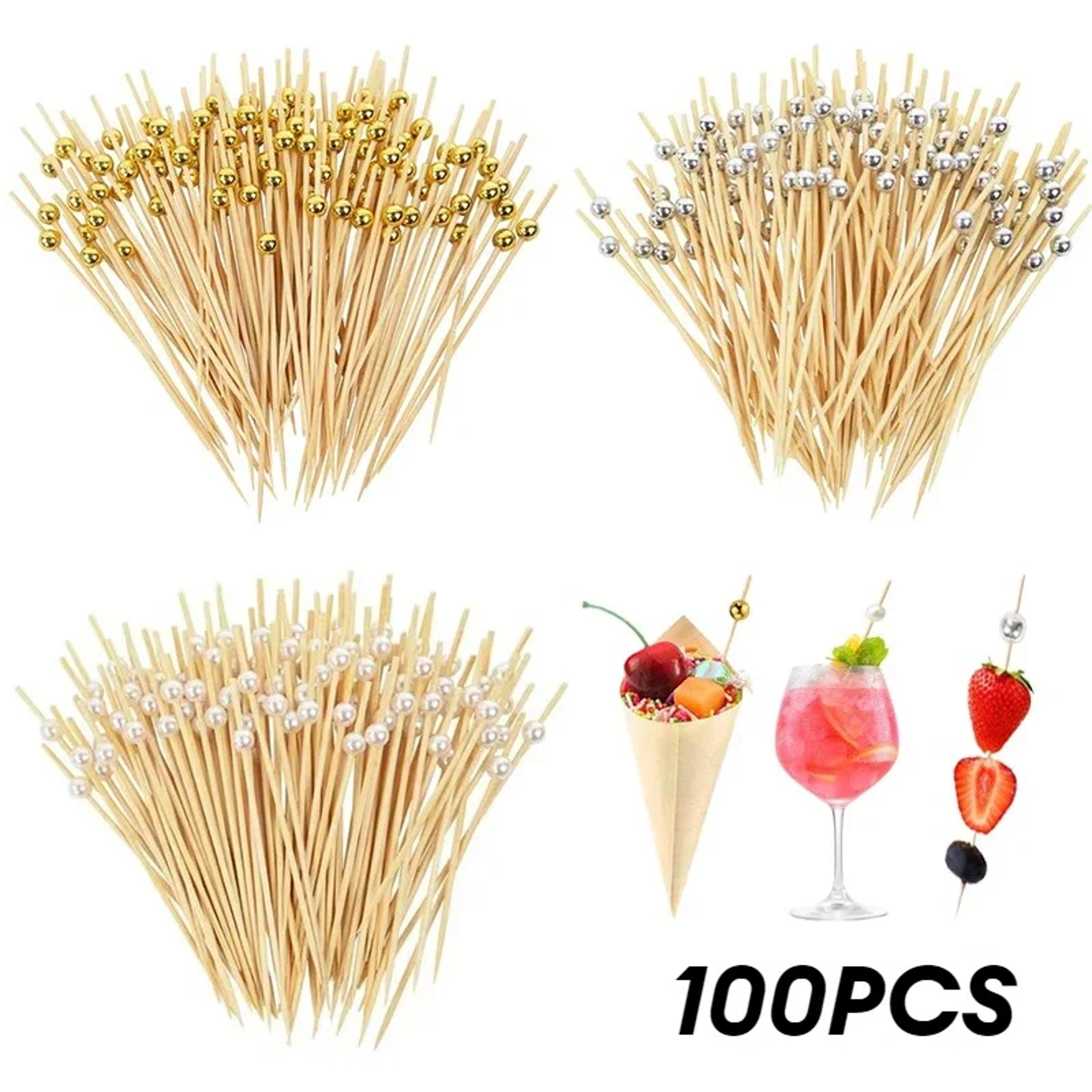 disposable bamboo skewers cocktail picks fruit appetizer skewers for parties & weddings