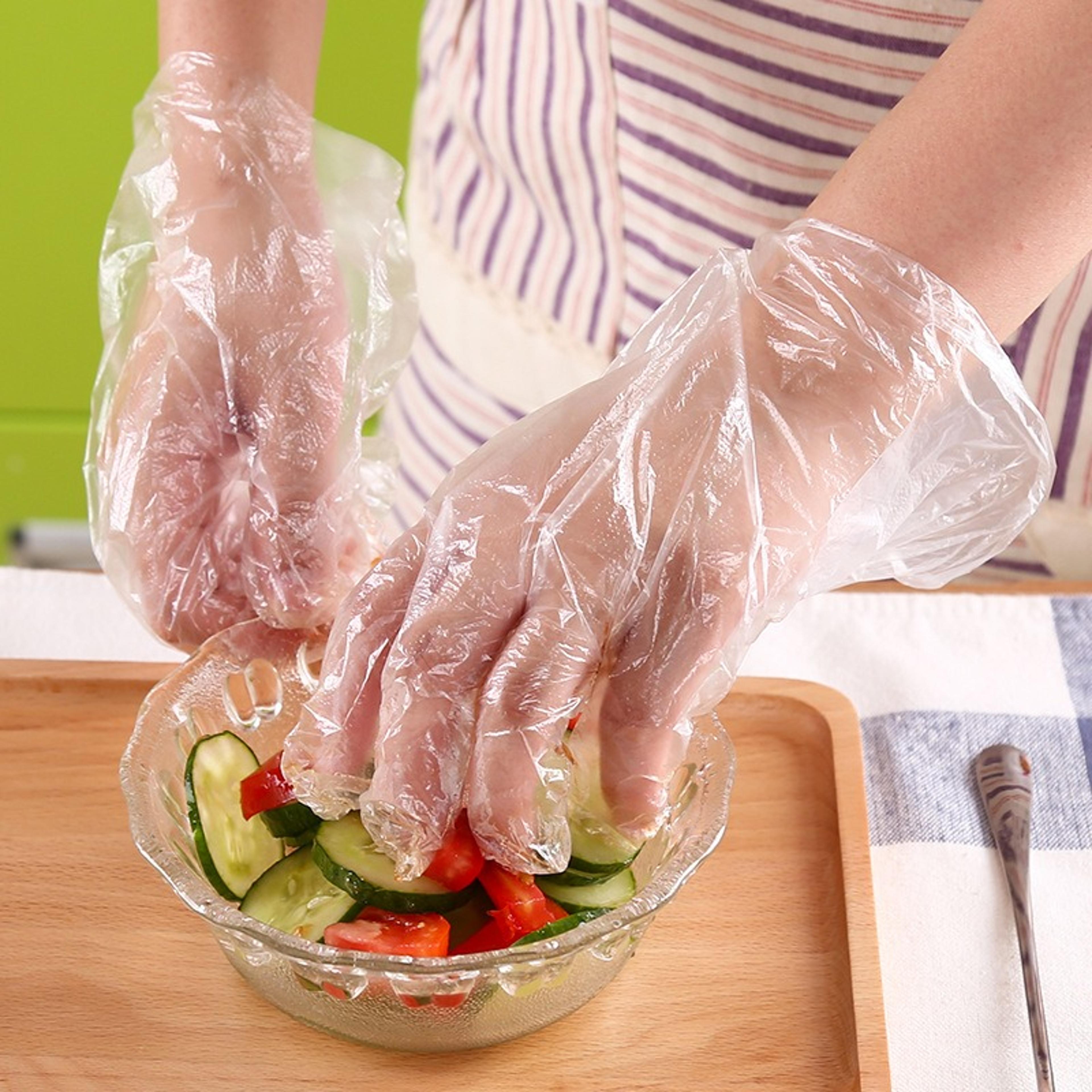 disposable gloves clear food prep gloves for kitchen, cleaning and hair dyeing