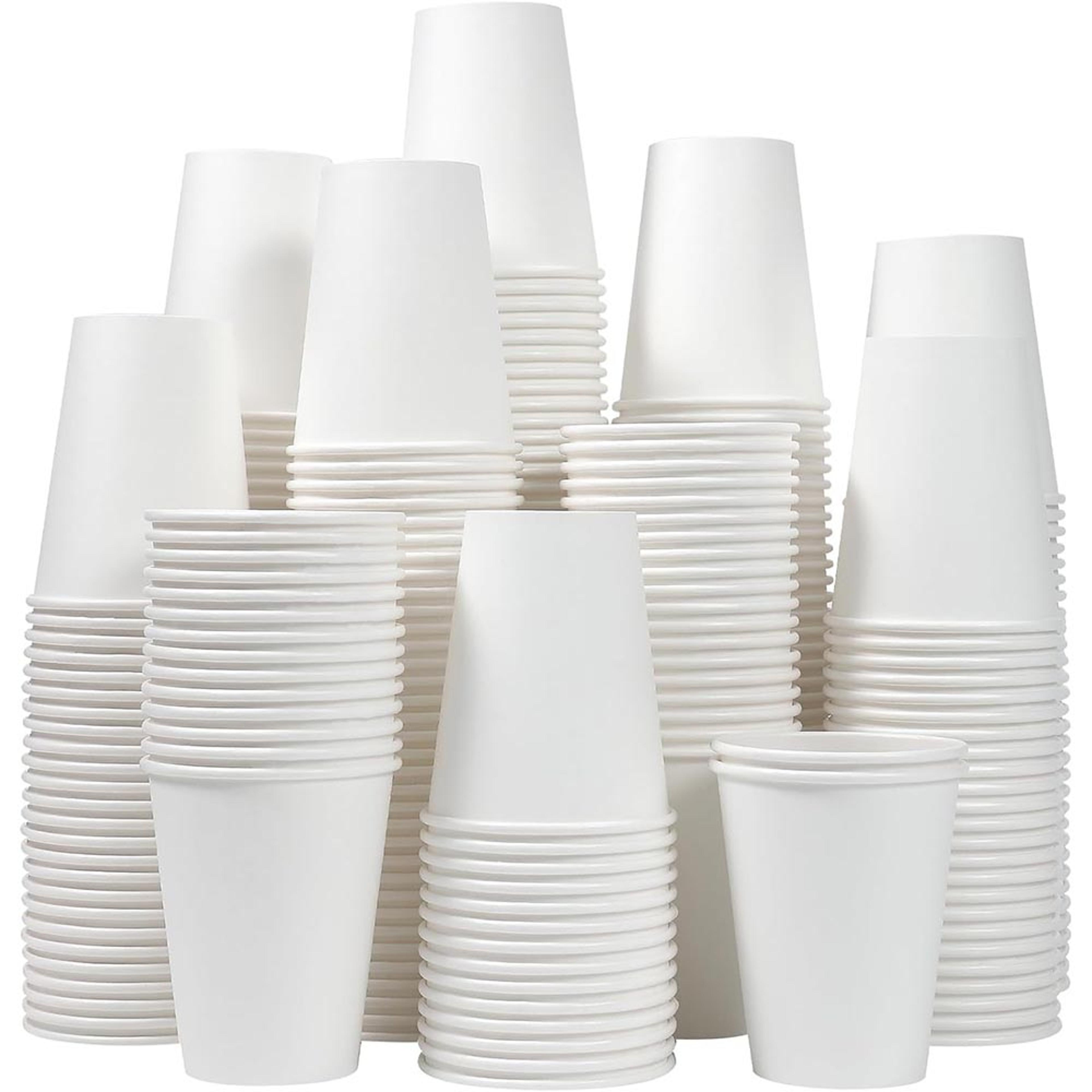 white disposable coffee cups for hot and cold drinks