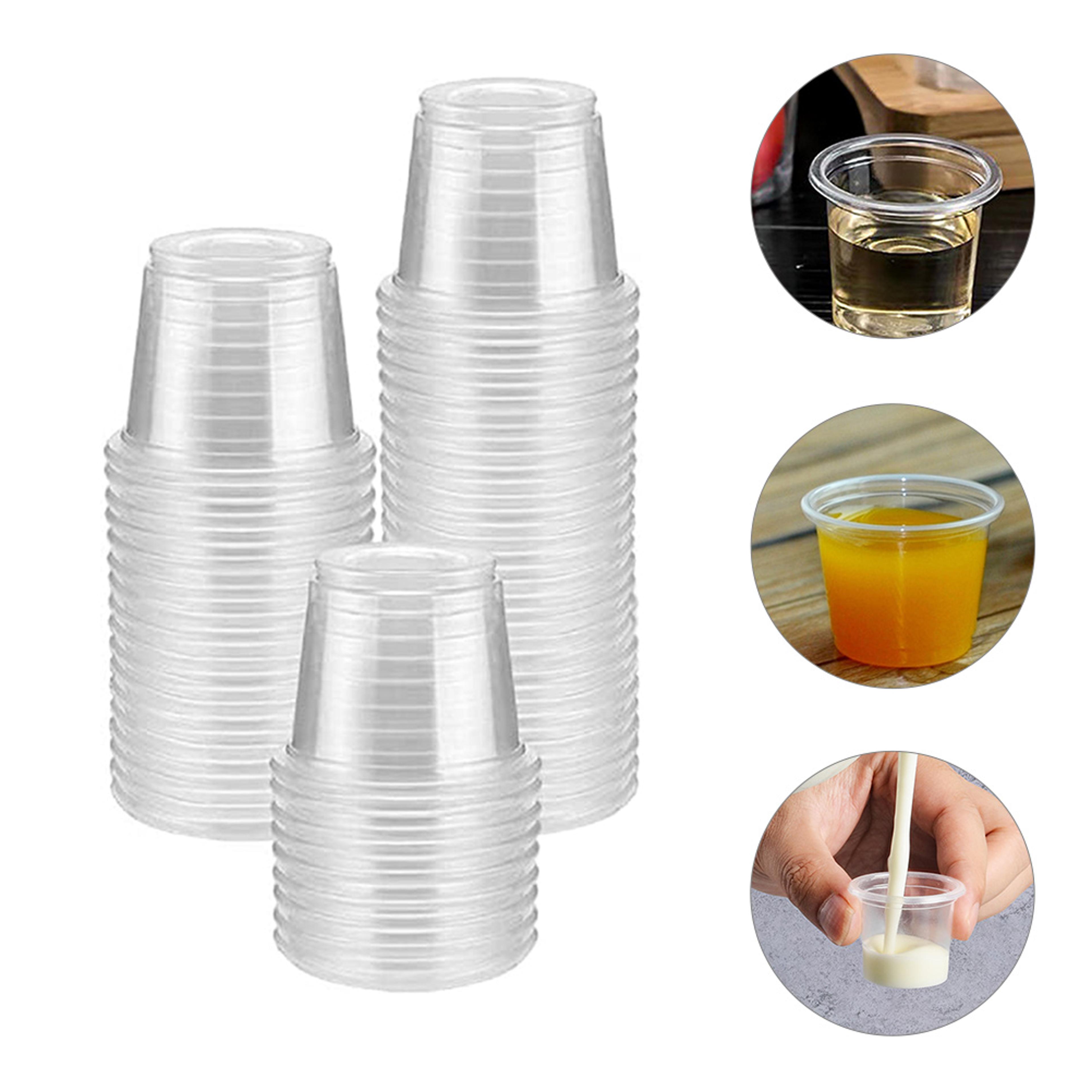 mini tasting & condiment cups clear disposable sample shot glasses
