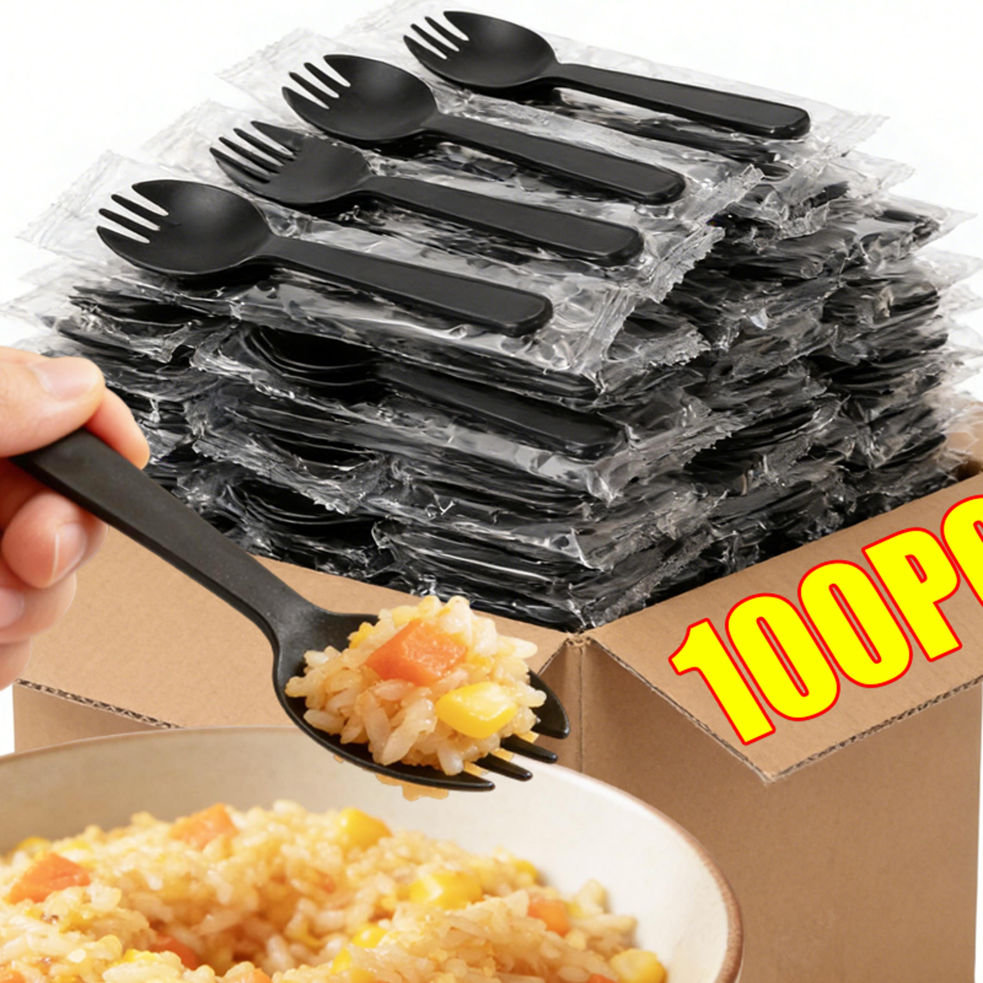premium black disposable plastic cutlery set party utensils