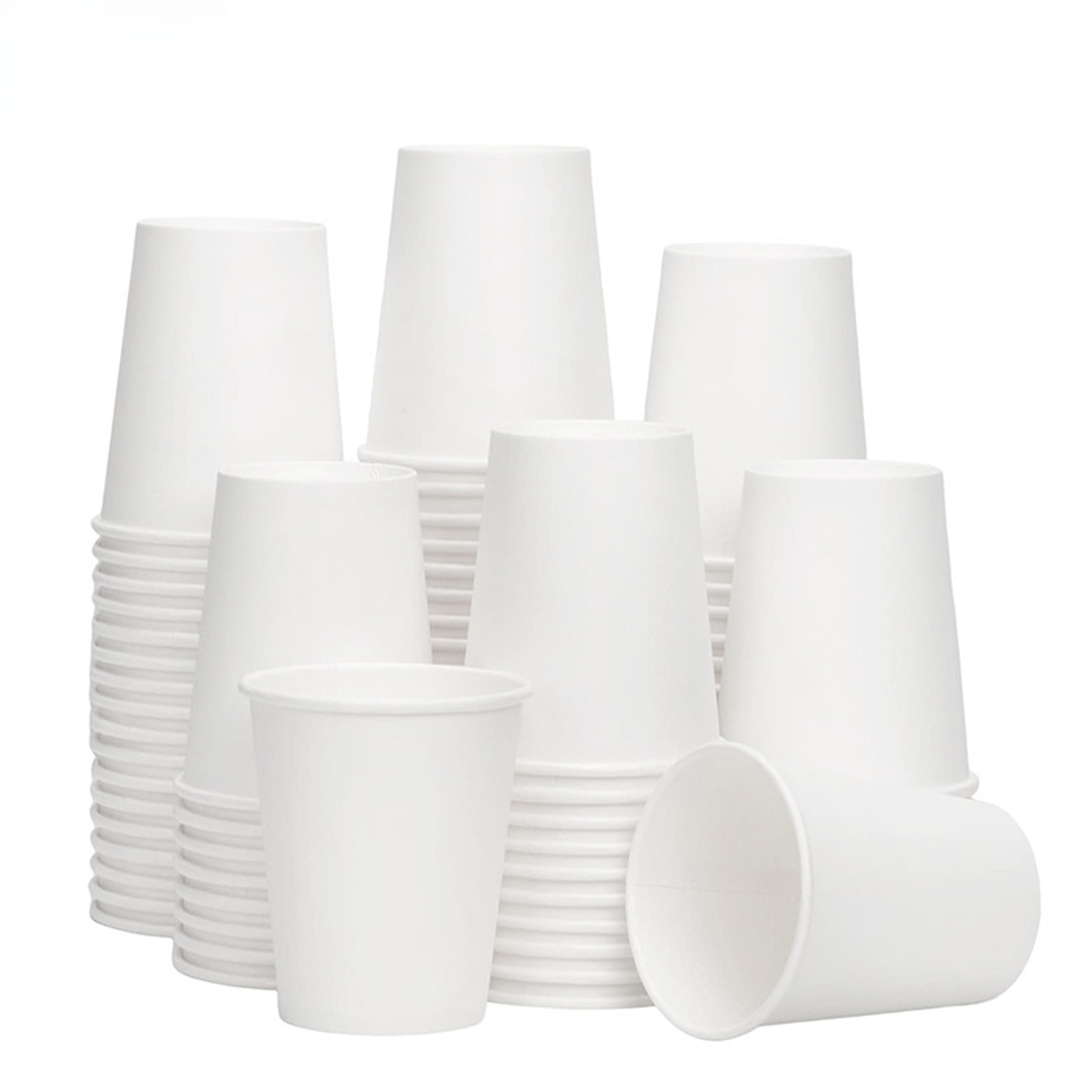 white disposable mini paper tasting cups for samples, snacks, coffee & parties