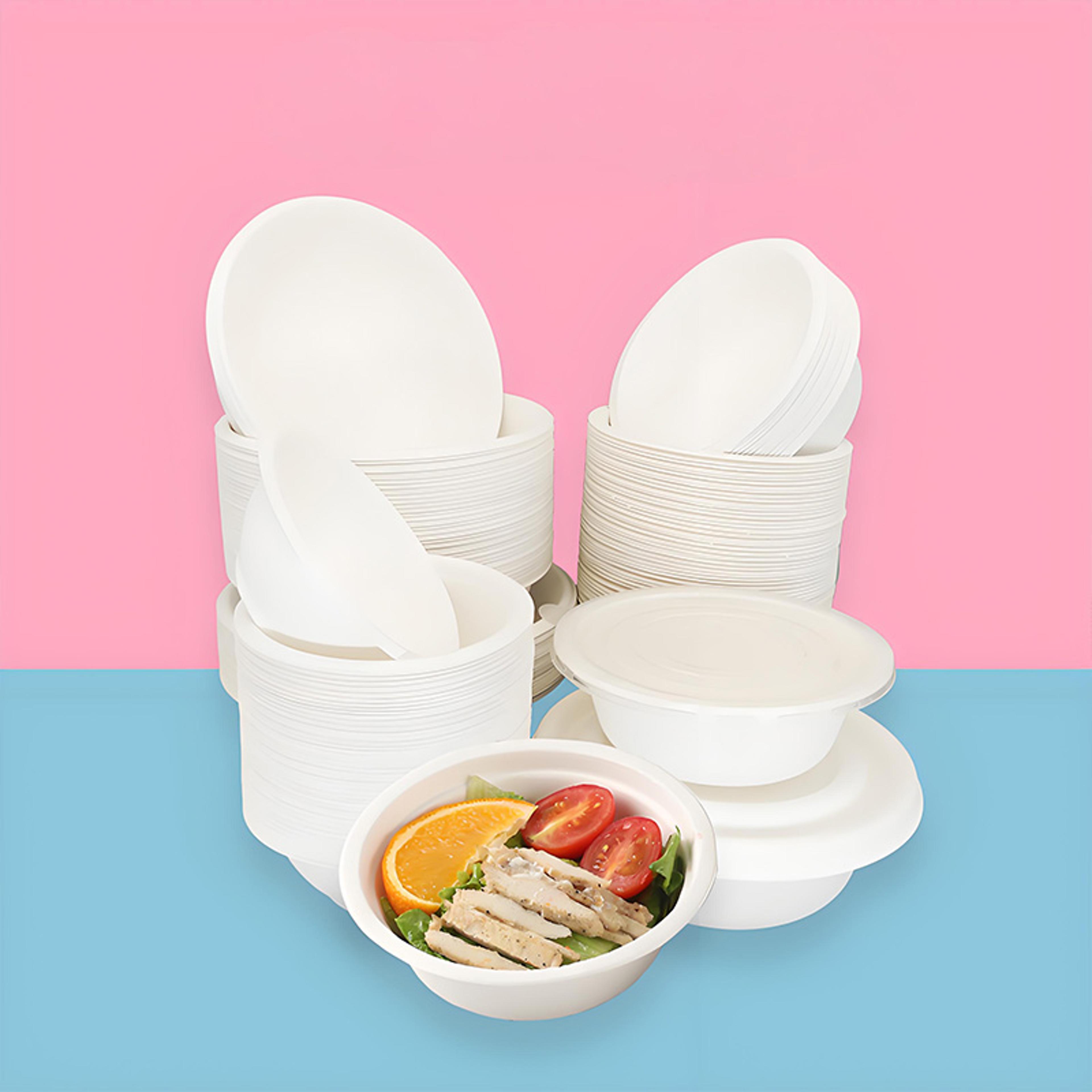 sugarcane pulp bowls pack biodegradable soup and noodle bowls
