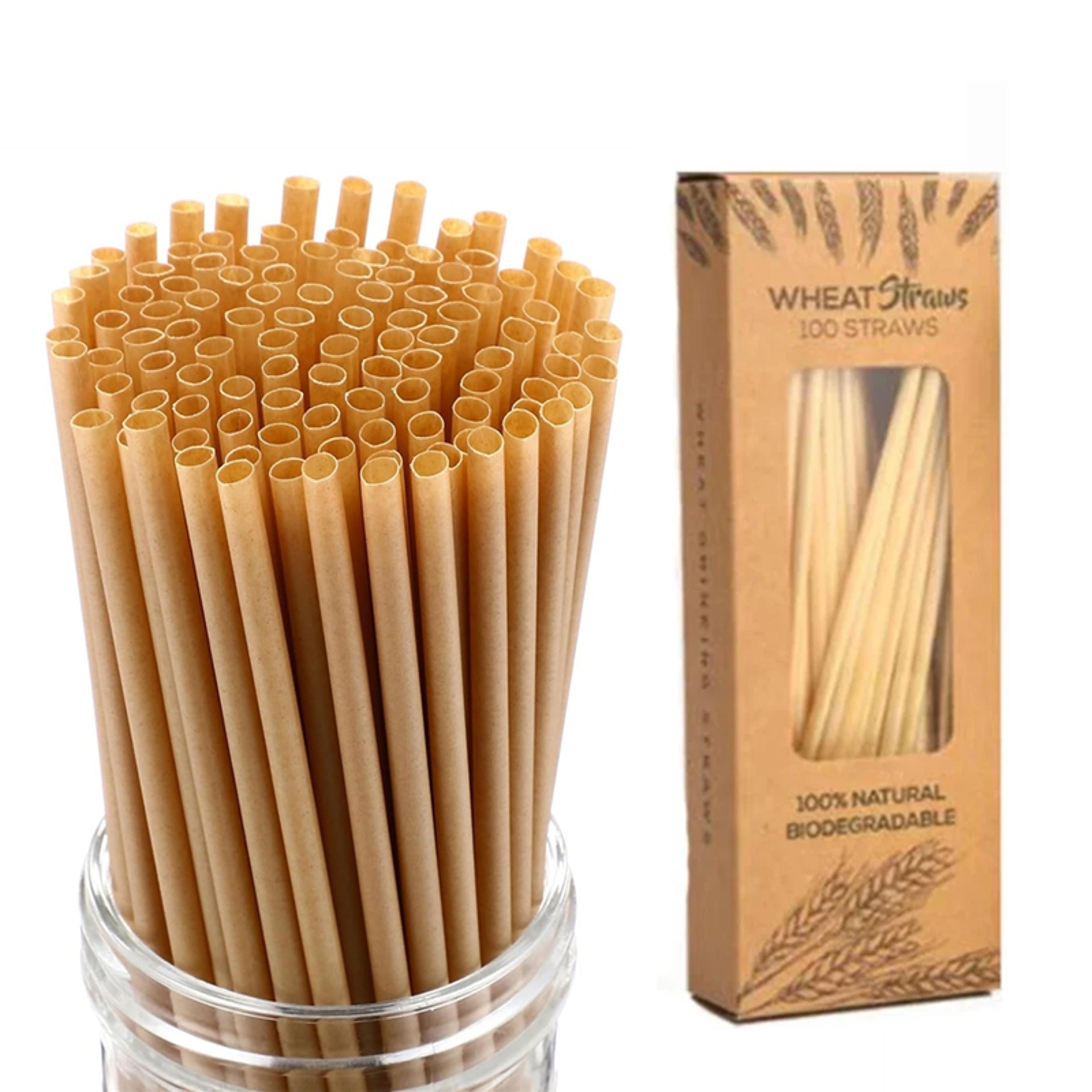 biodegradable wheat straws pack compostable drinking straws