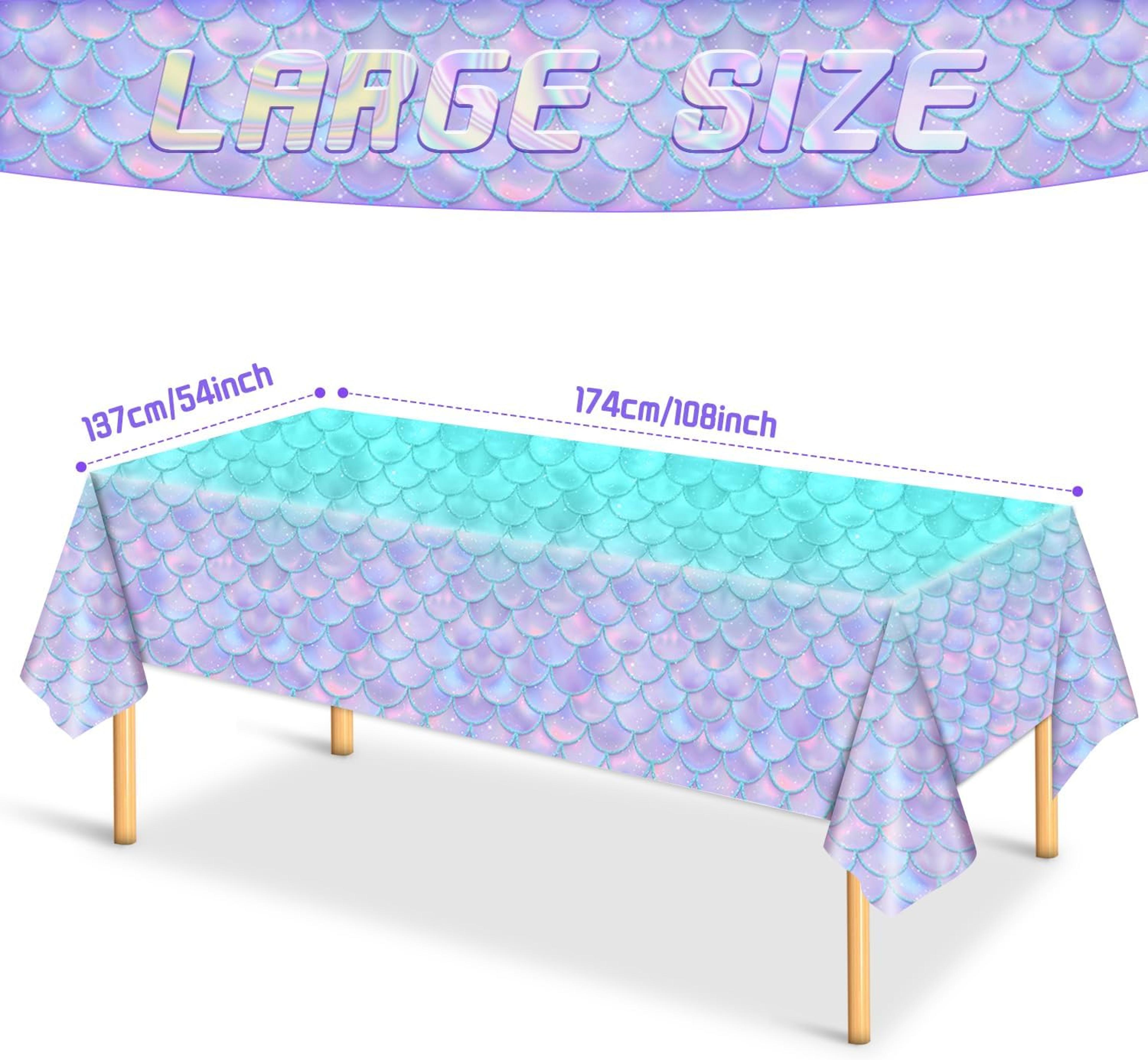 mermaid tablecloth for girls birthday and baby shower party decor