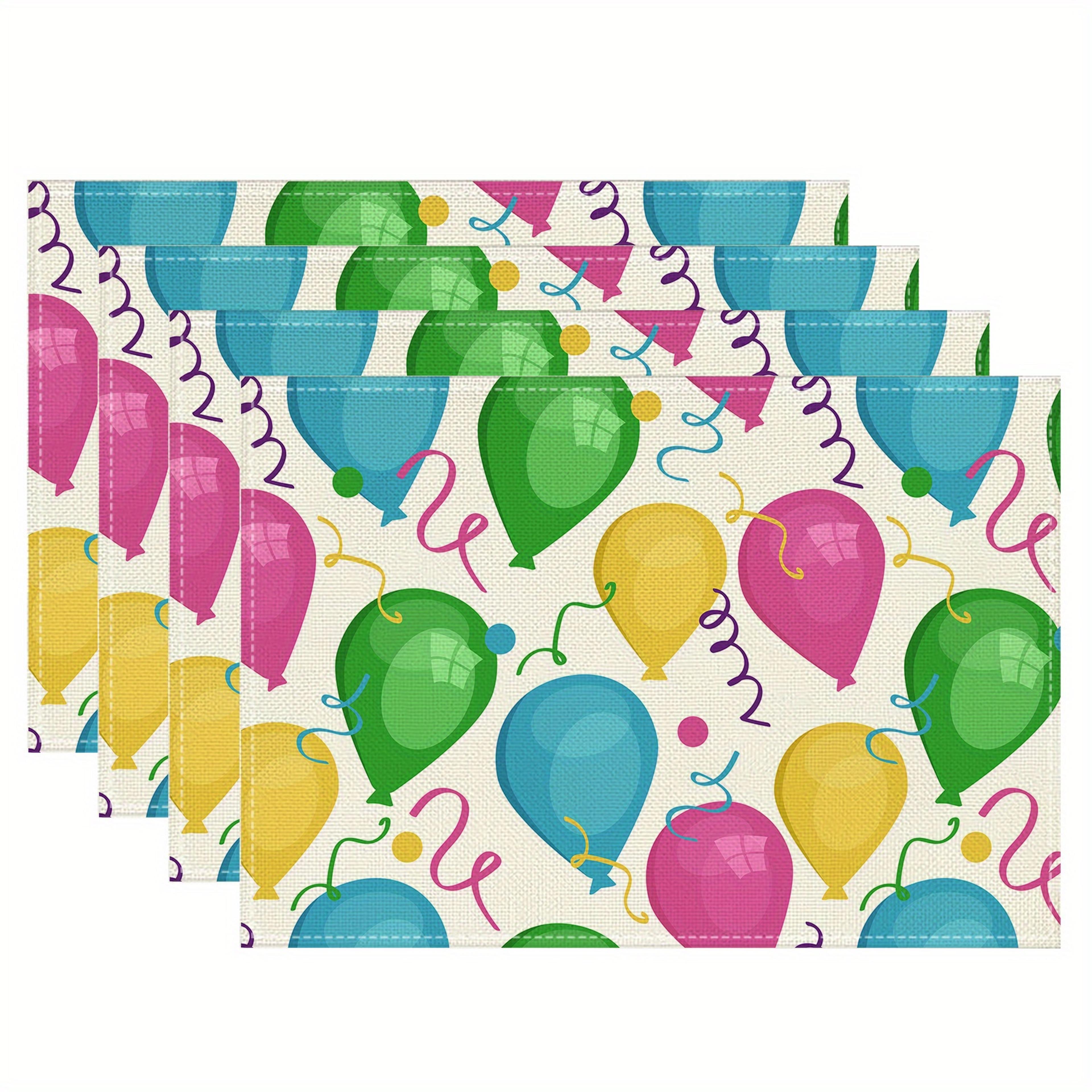 colorful birthday placemats set of washable party table mats