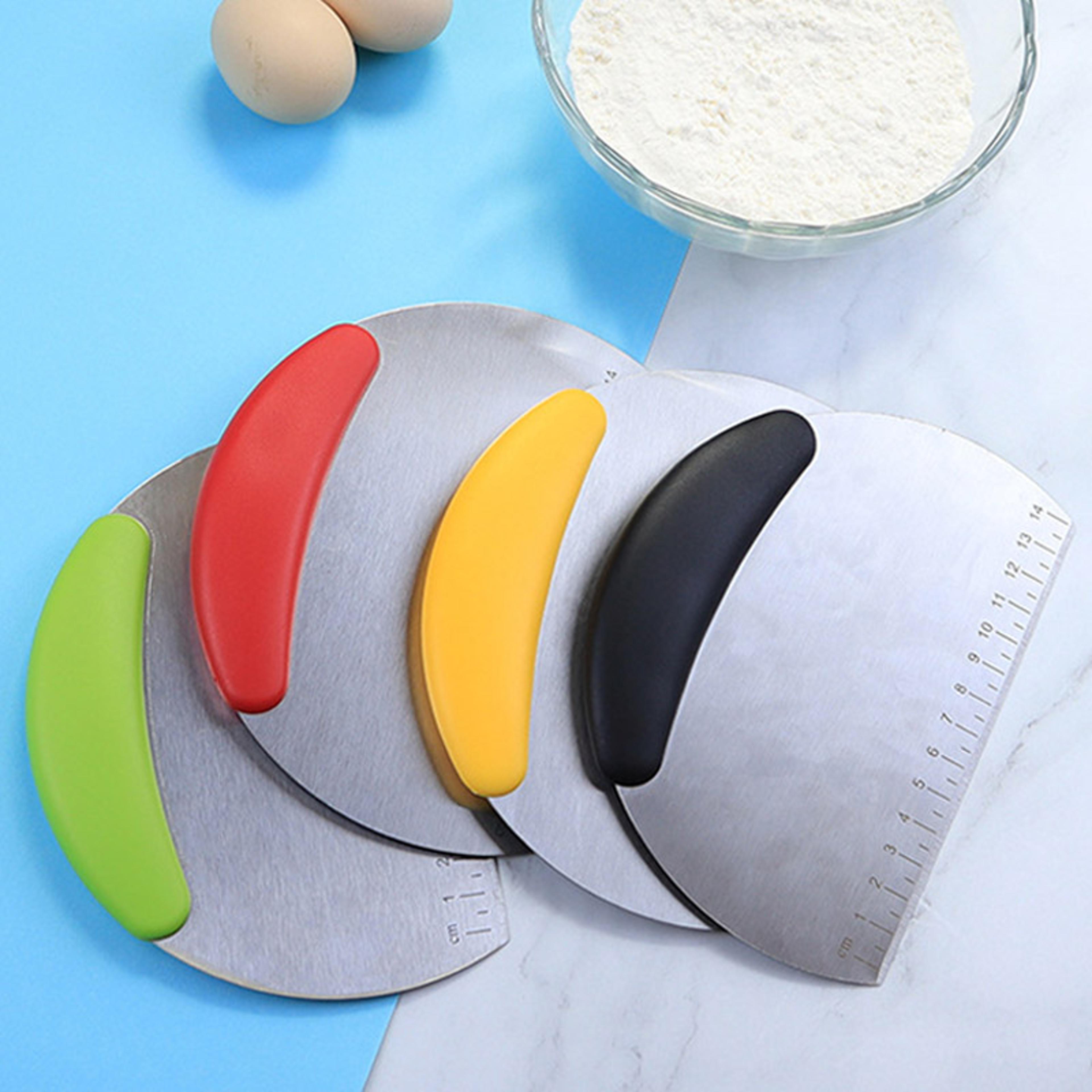 stainless steel dough scraper & pastry cutter tool with ruler edge