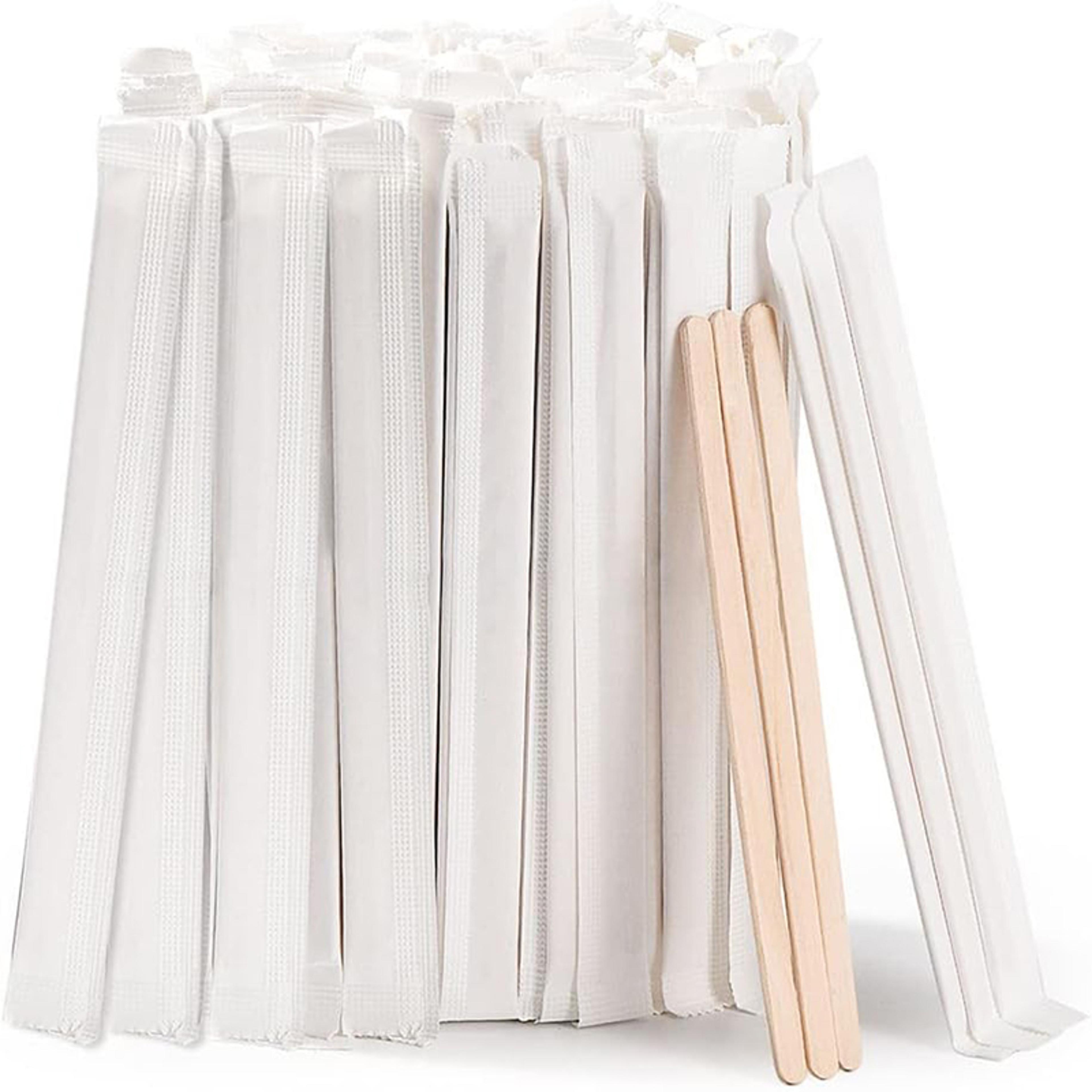 premium individually wrapped wooden coffee stirrers for hot drinks & cocktails