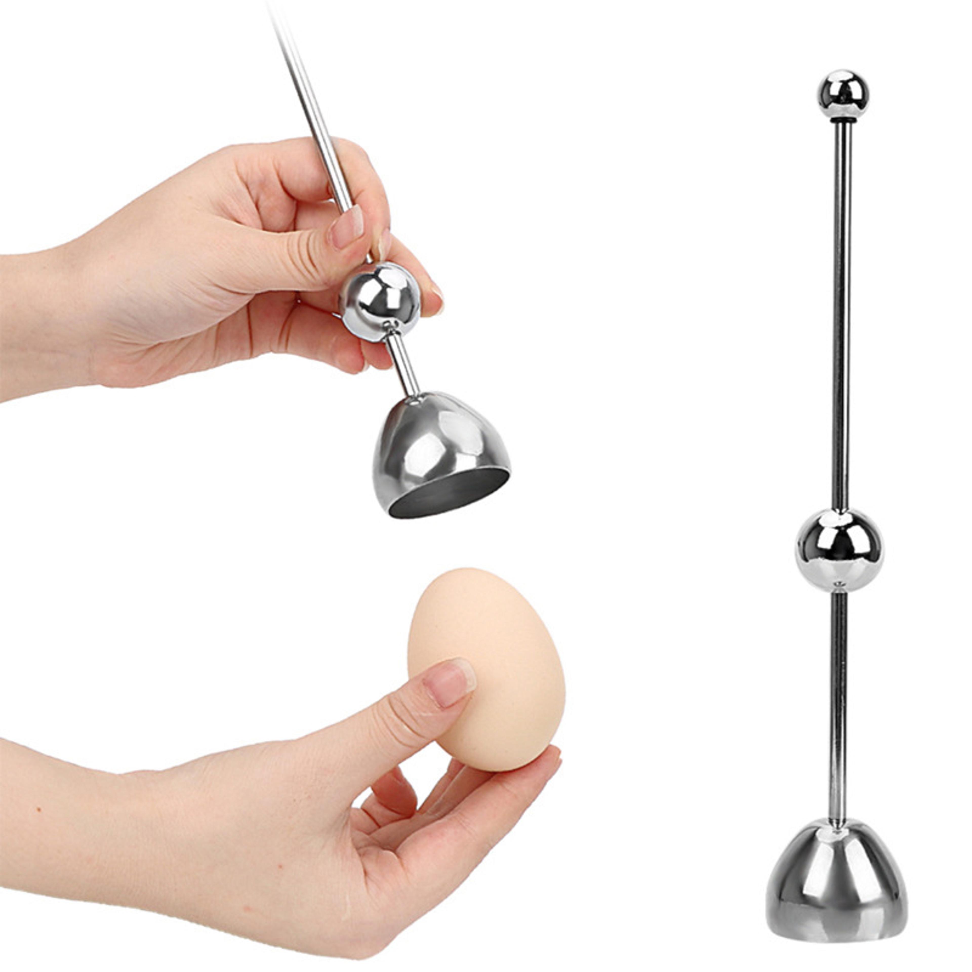 premium stainless steel egg topper cutter & raw egg shell opener tool