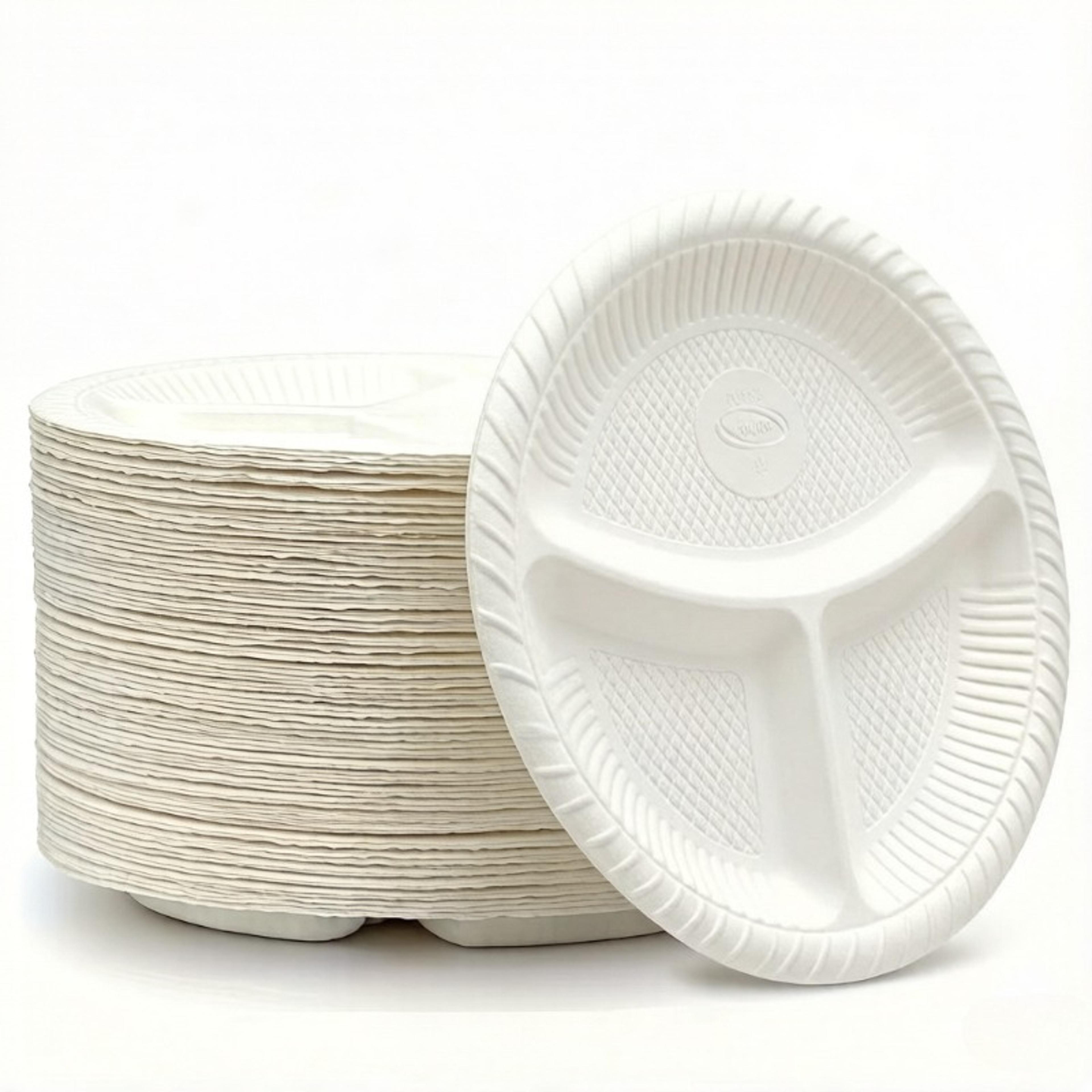 heavy duty disposable compartment plates for bbq & everyday meals