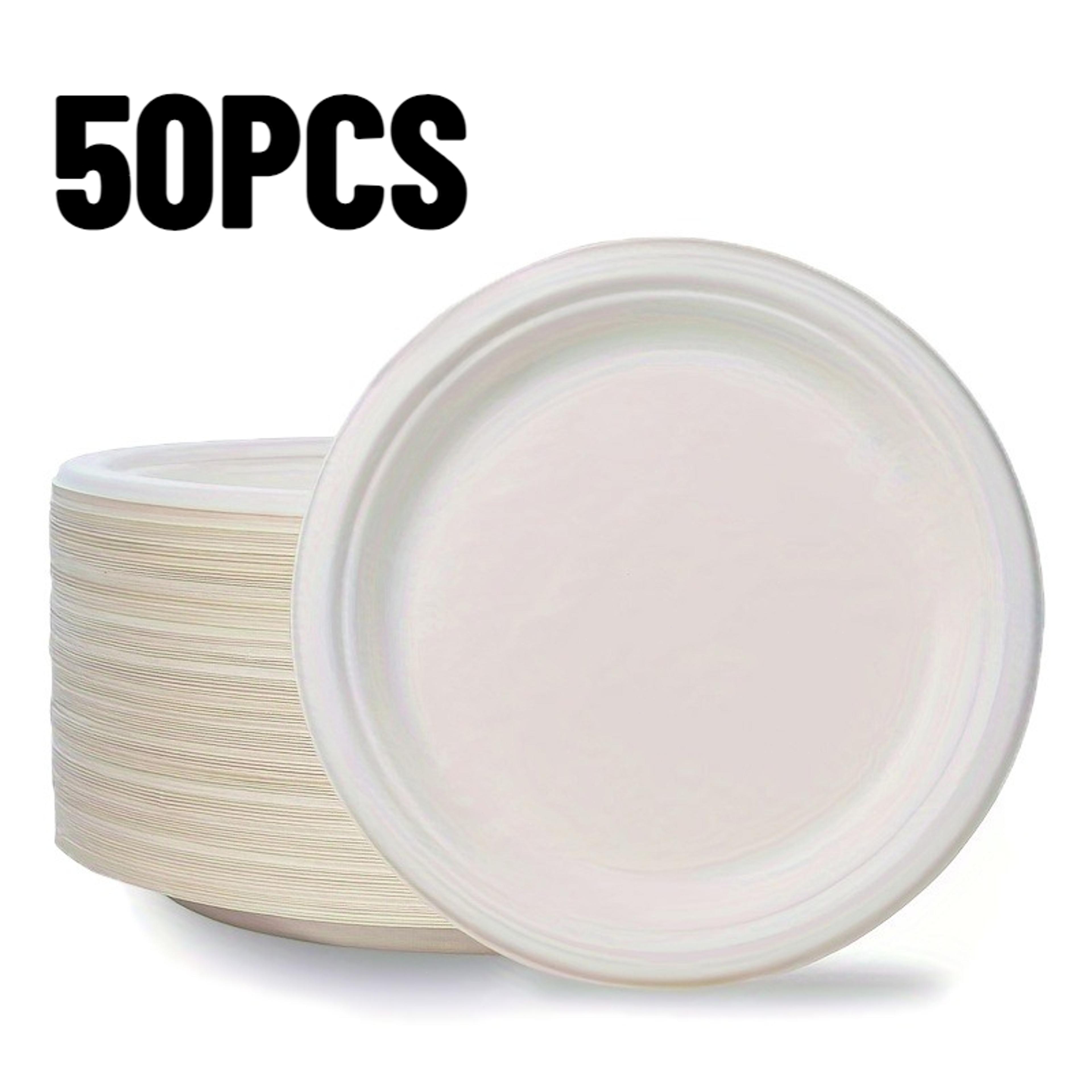 round disposable paper plates for parties, picnics & everyday tableware