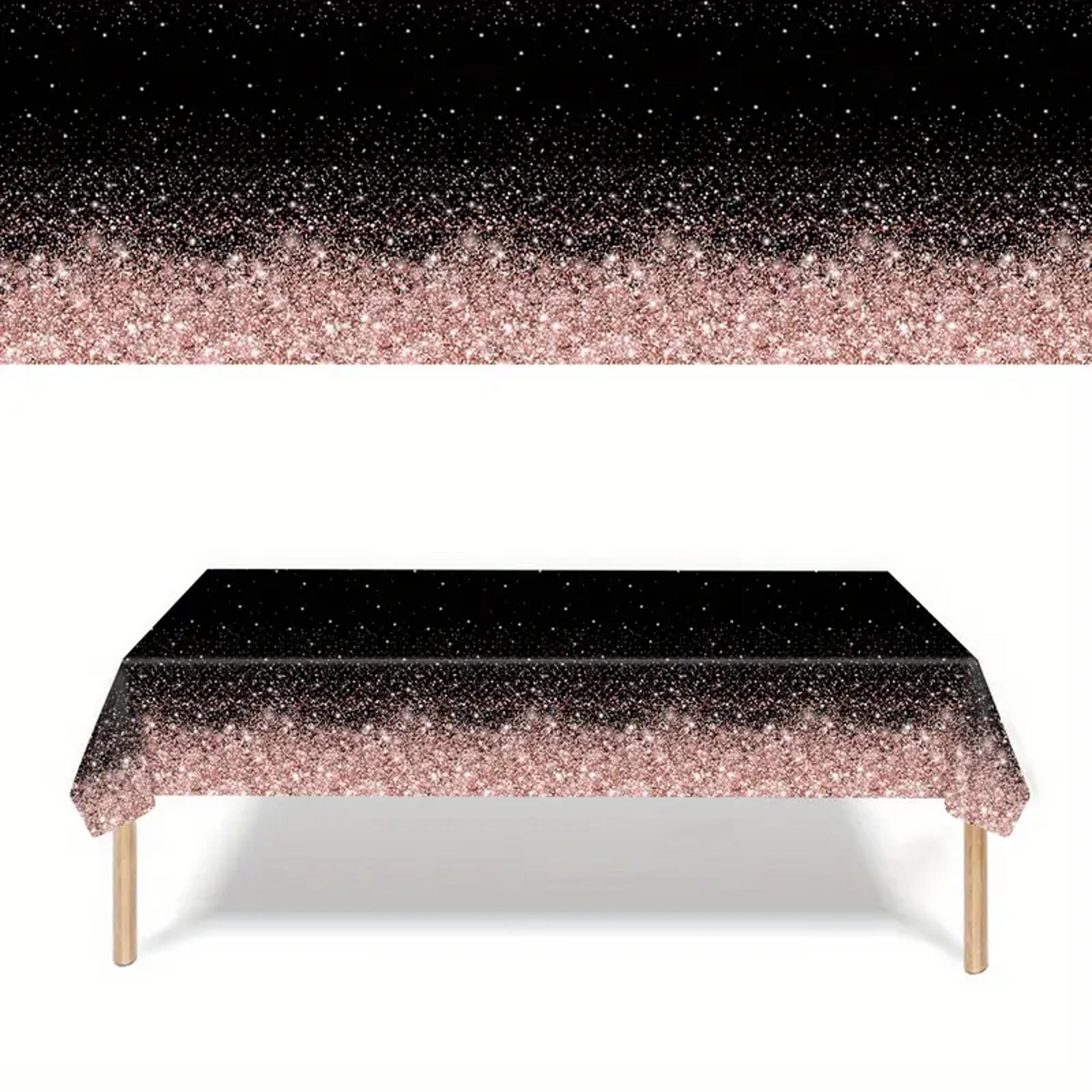 elegant black & gold disposable party tablecloth for weddings & birthdays