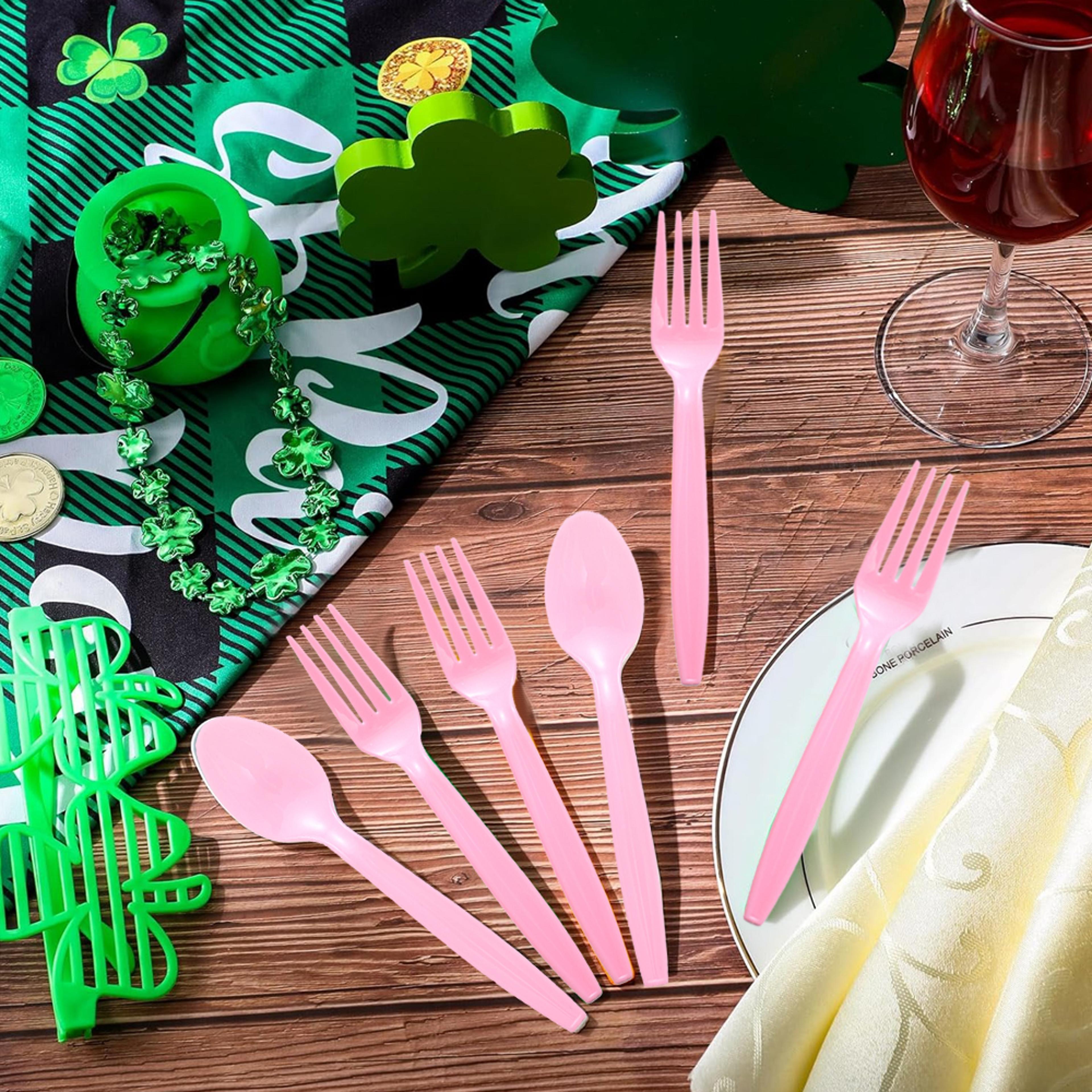 premium pastel disposable cutlery set forks & spoons tableware