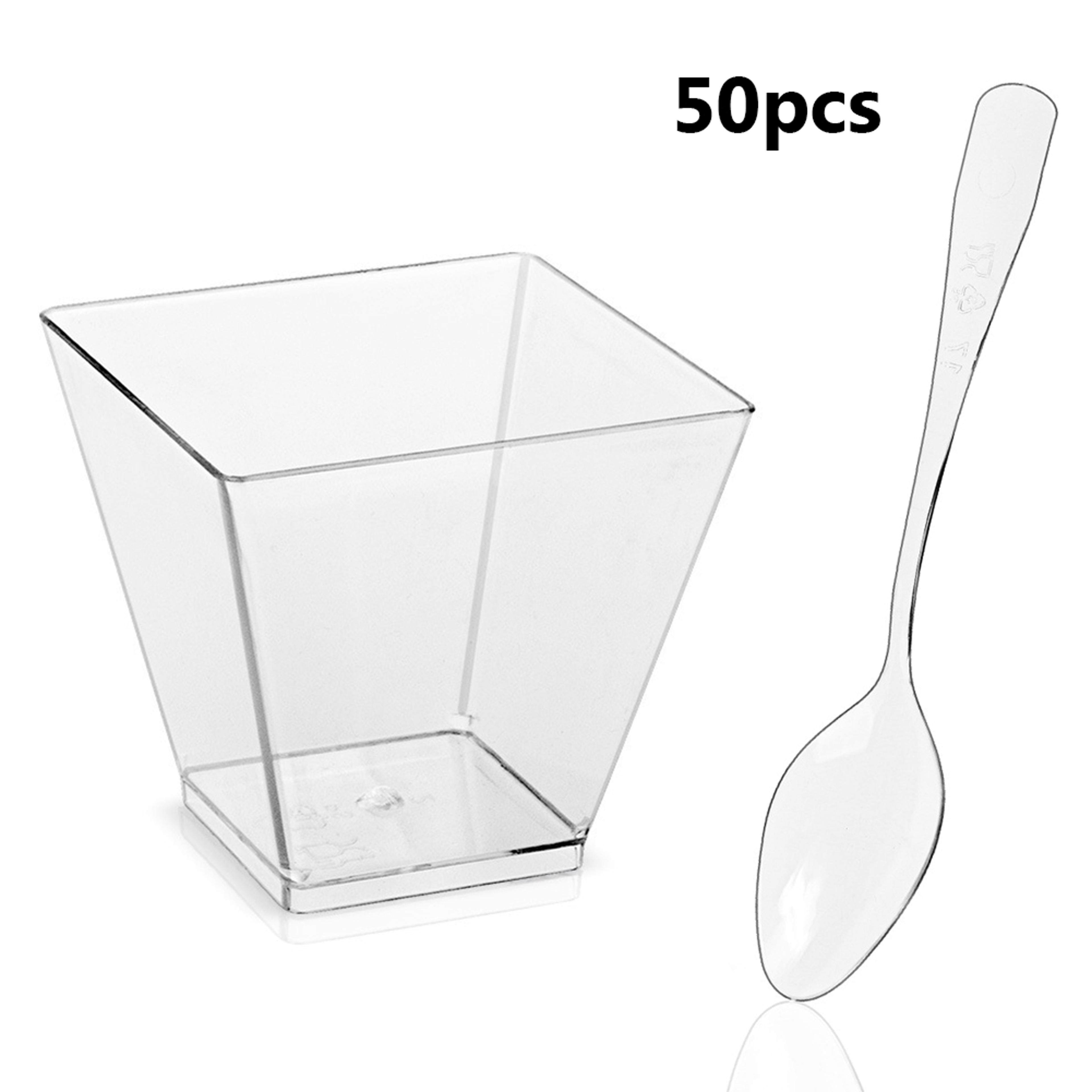 mini dessert cups with spoons reusable dessert bowls & tasting pudding cups set