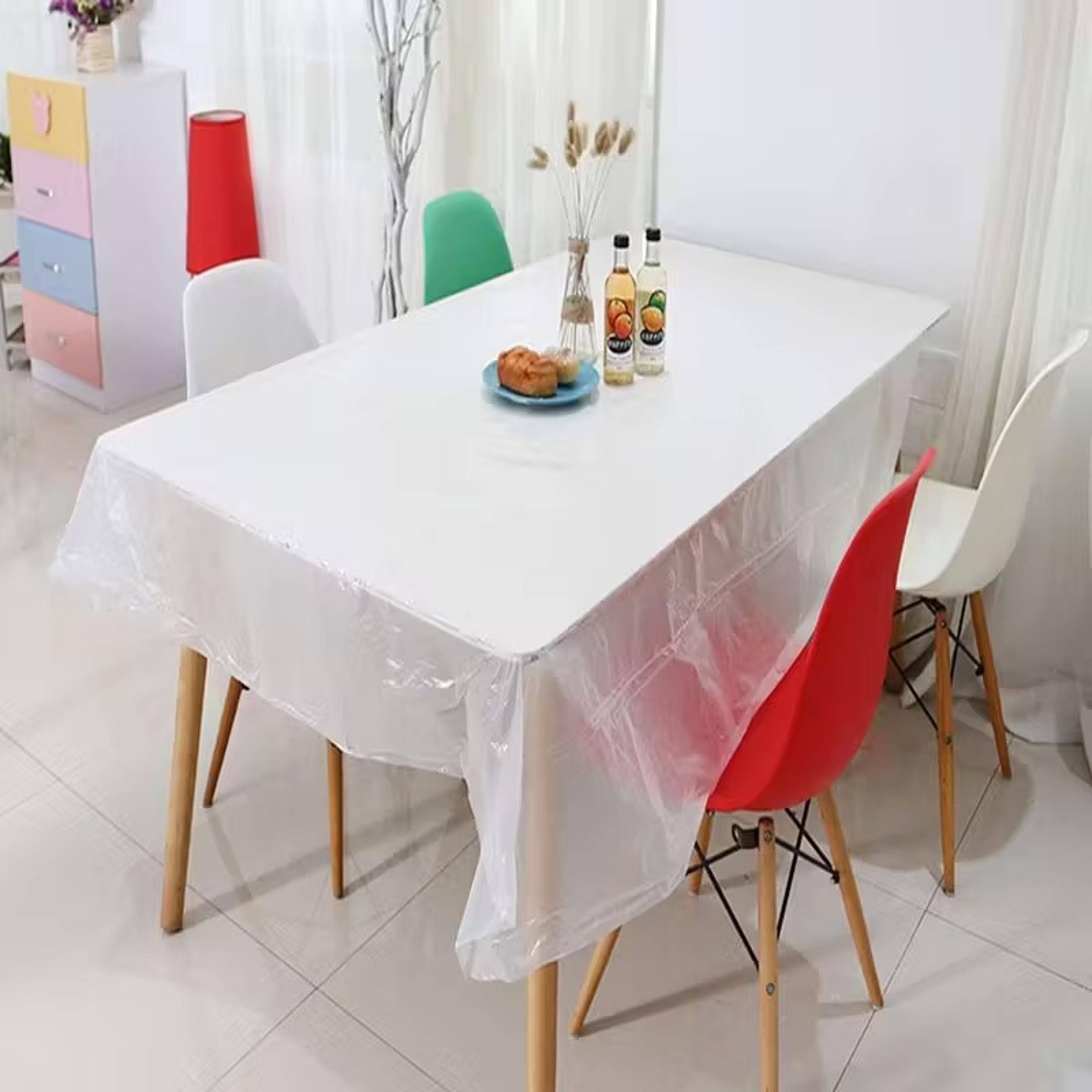 pack of disposable transparent tablecloths party & kitchen waterproof table covers