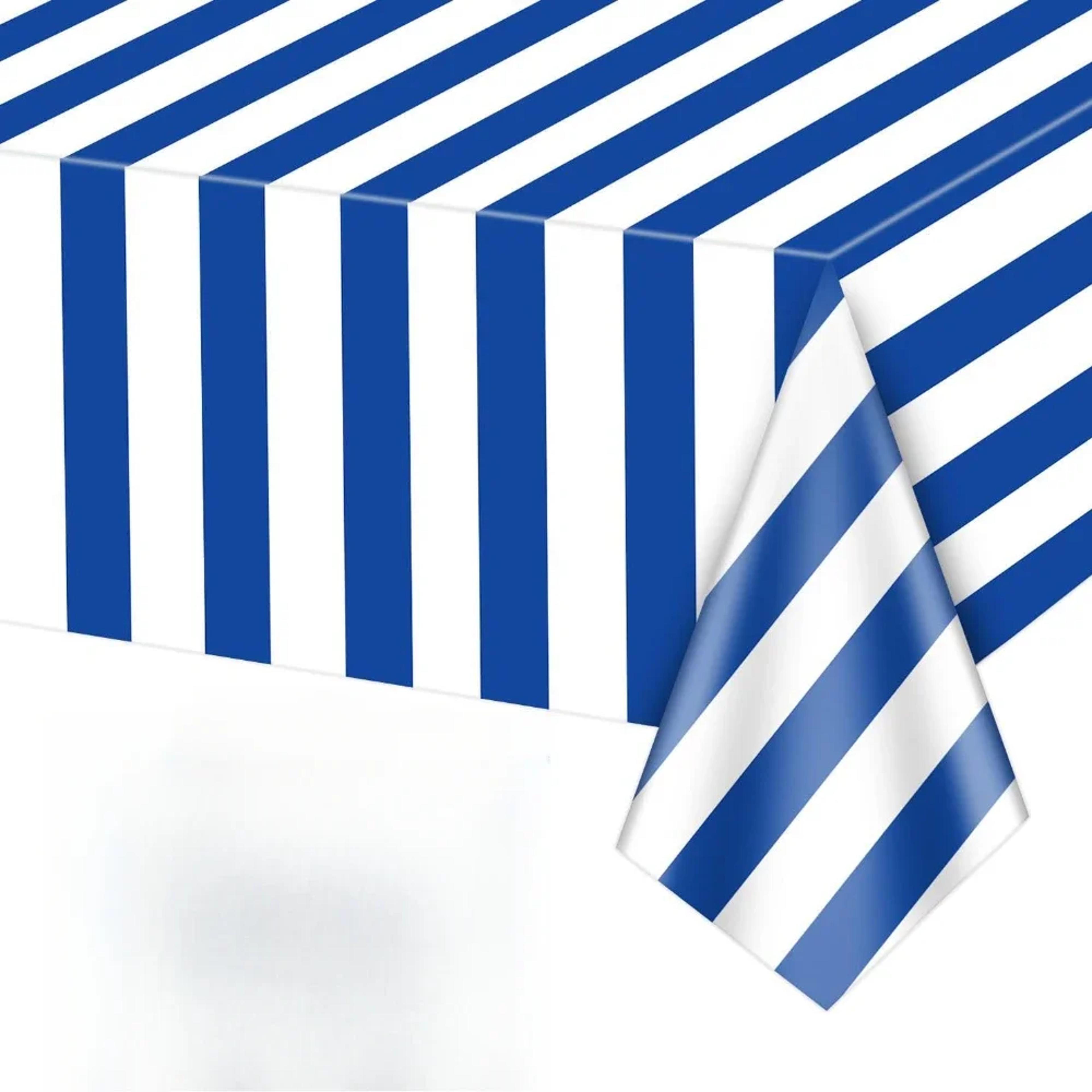 white striped waterproof tablecloth rectangle table cover for outdoor beach & dining